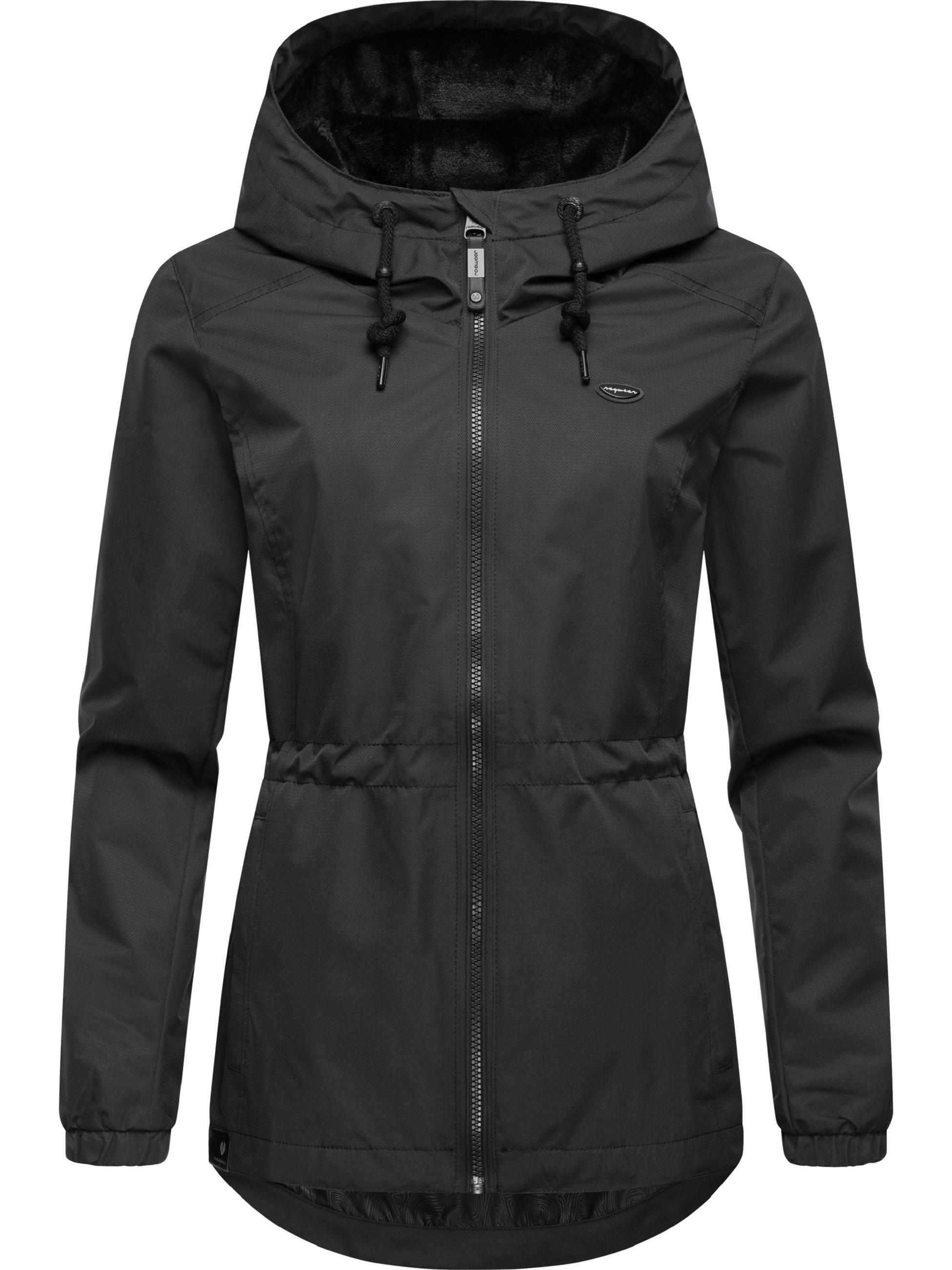 Wasserdichte Übergangsjacke mit Kapuze "Dankka Tech" Black