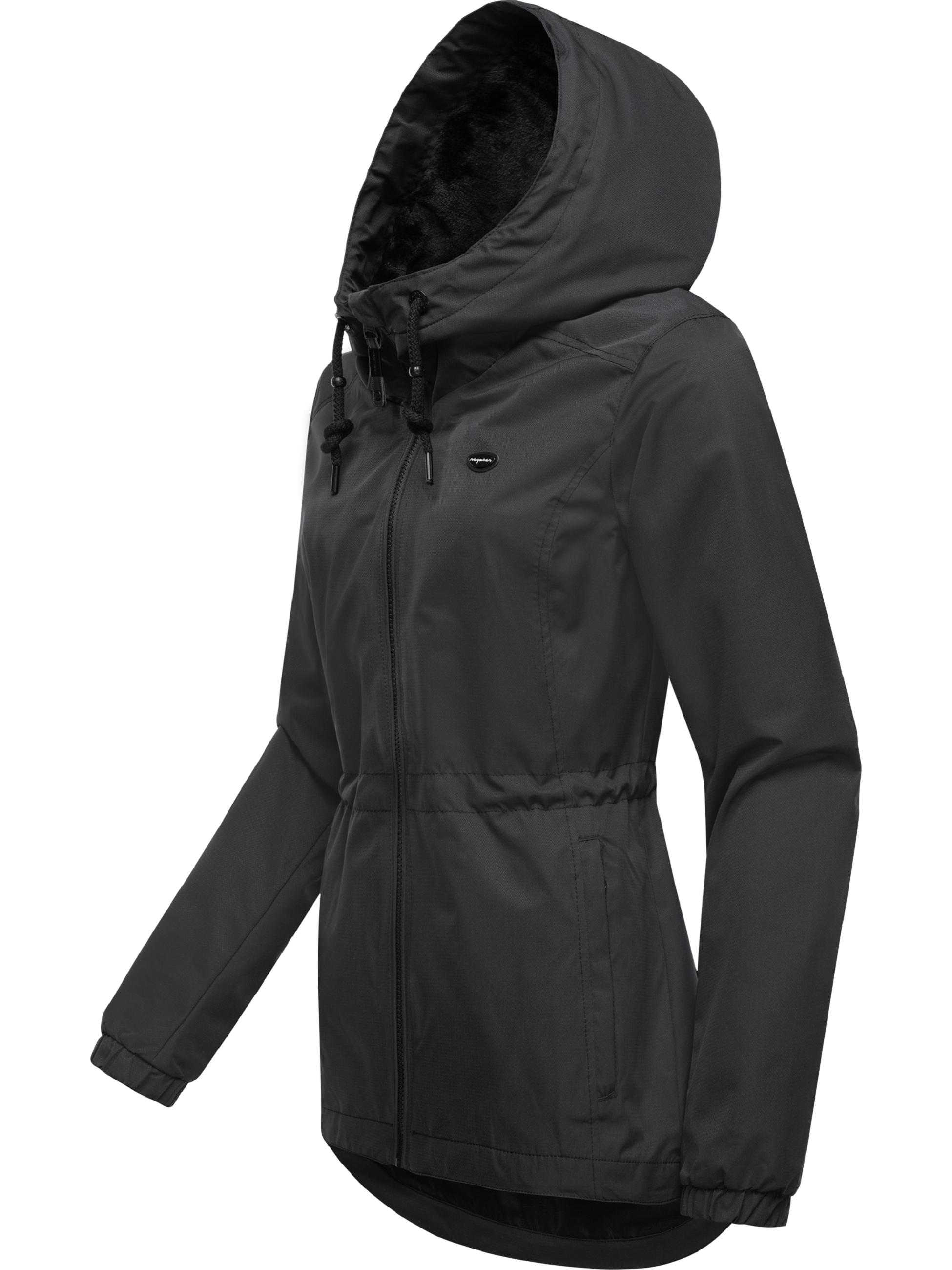 Wasserdichte Übergangsjacke mit Kapuze "Dankka Tech" Black