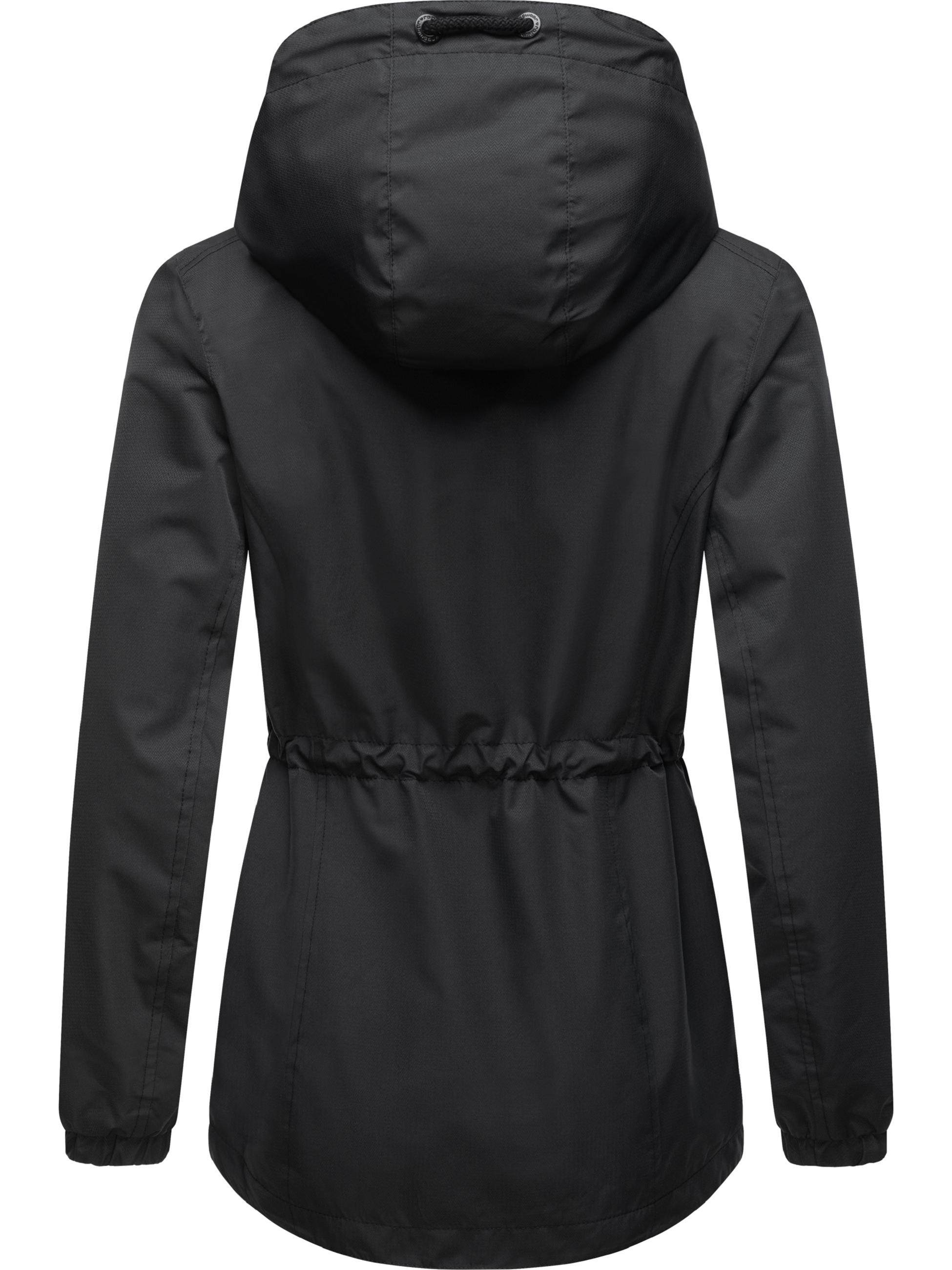 Wasserdichte Übergangsjacke mit Kapuze "Dankka Tech" Black