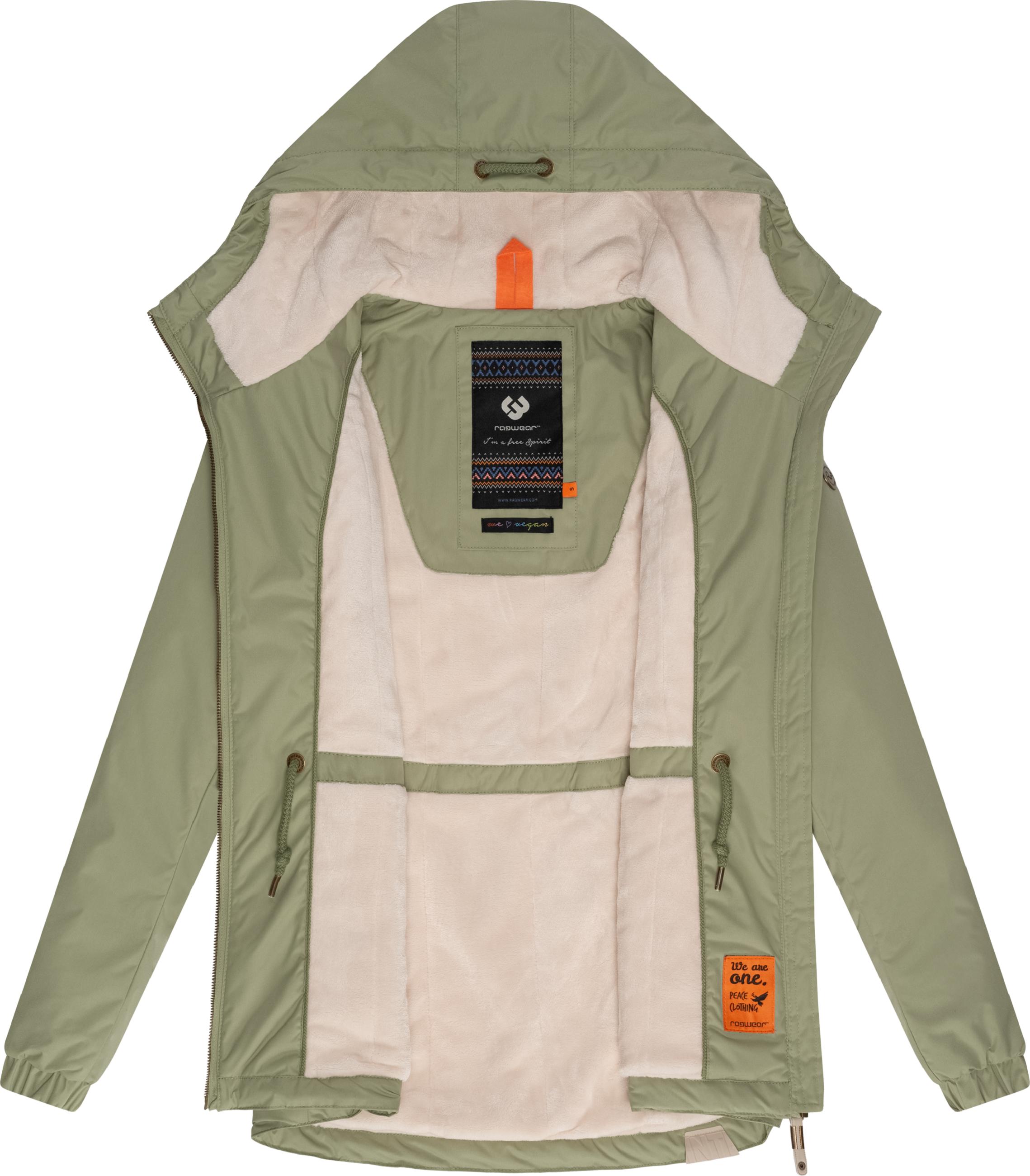 Wasserabweisende Winterjacke mit Kapuze "Dankka Warm" Light Olive