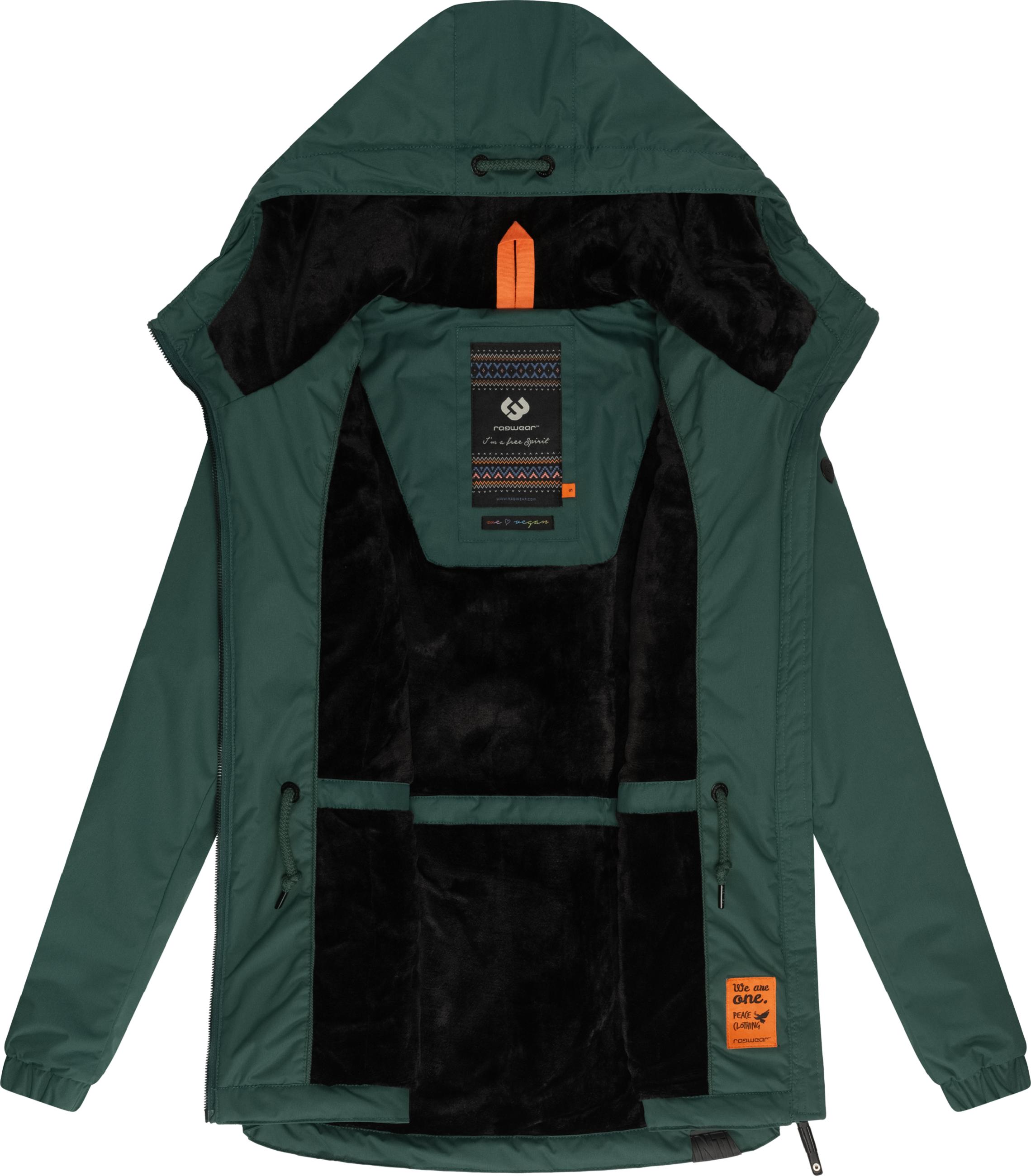 Wasserabweisende Winterjacke mit Kapuze "Dankka Warm" Pine Green