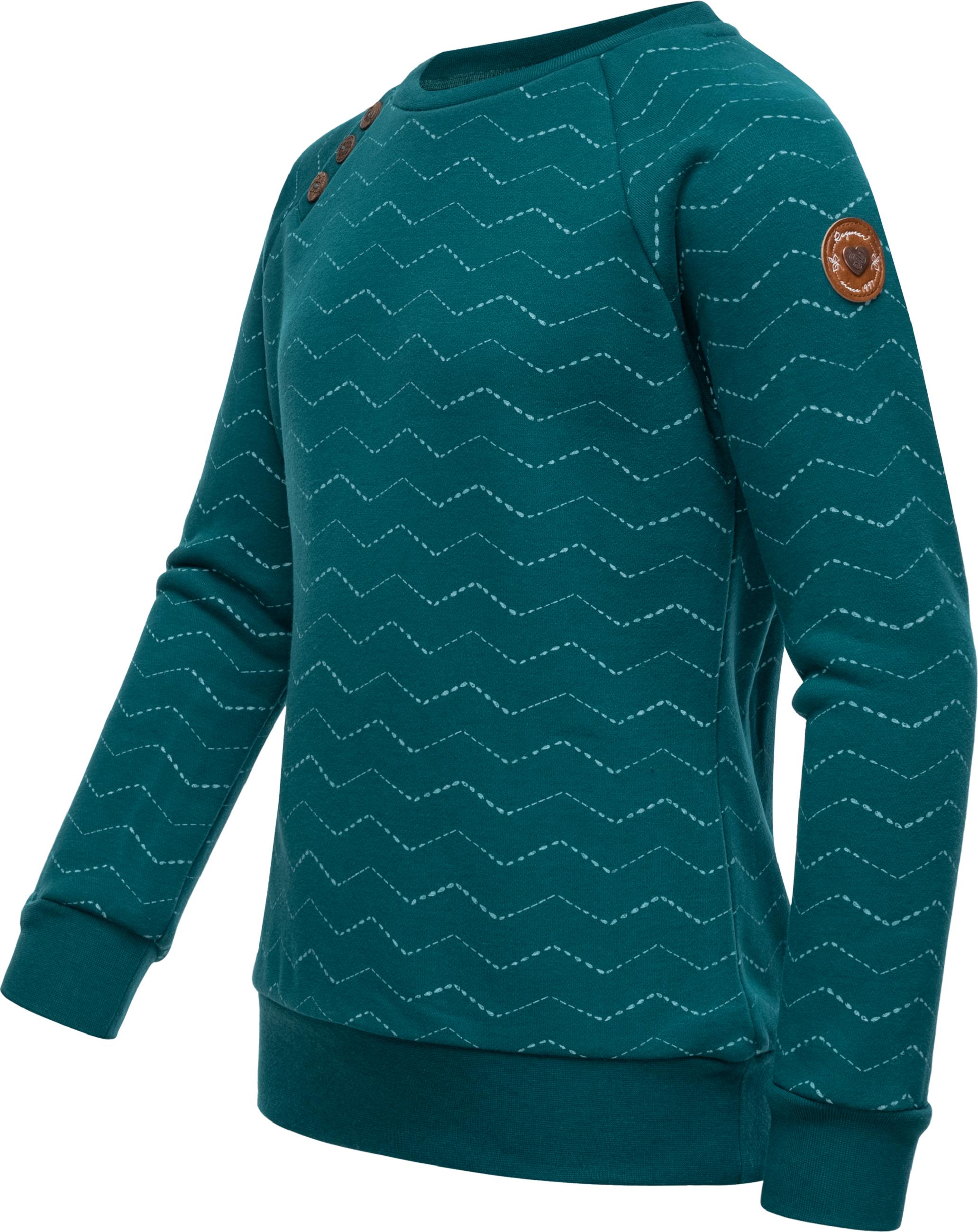 Weiches Longsleeve Sweatshirt "Darinka Zig Zag" Lagoon Green