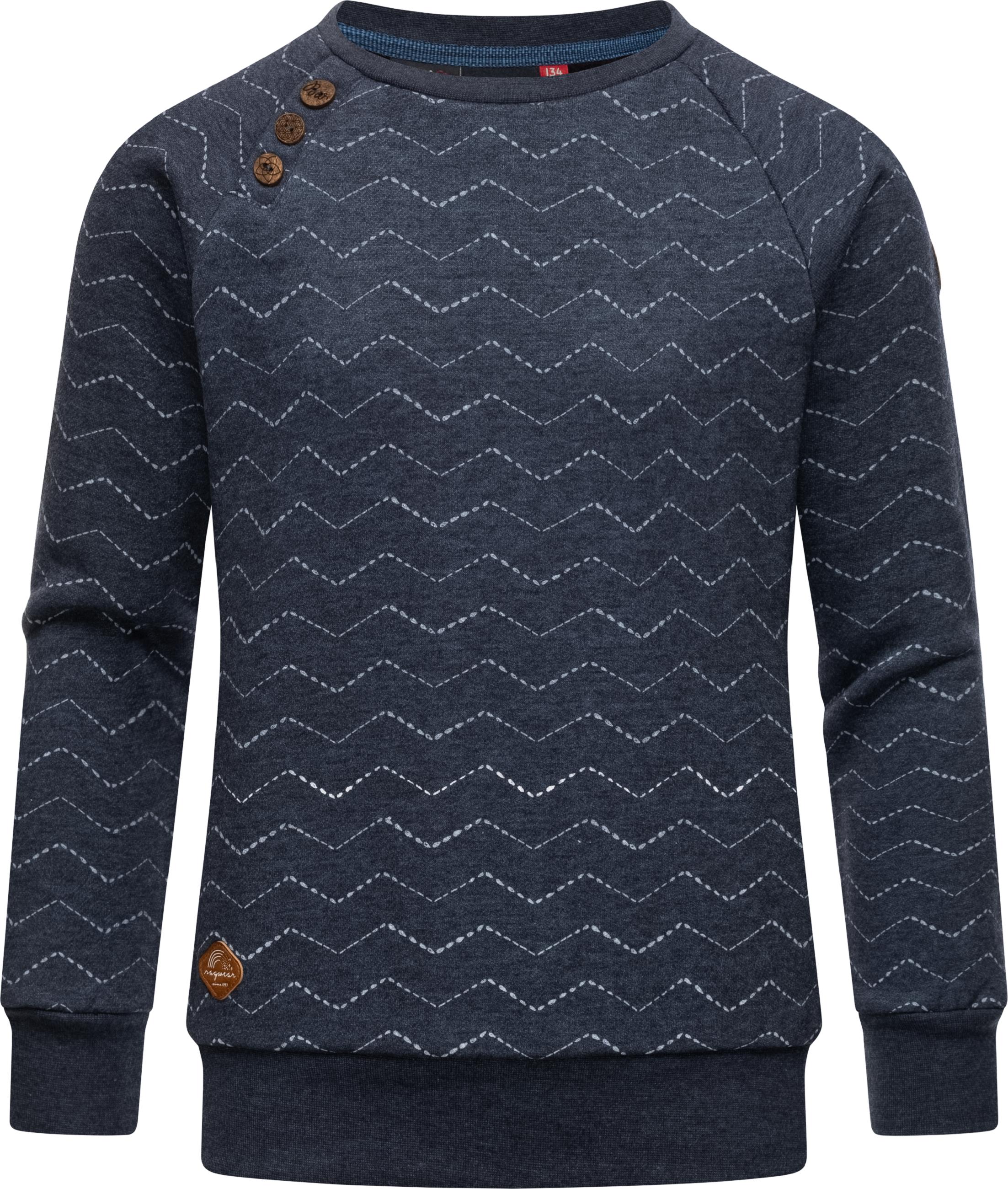 Weiches Longsleeve Sweatshirt "Darinka Zig Zag" Navy