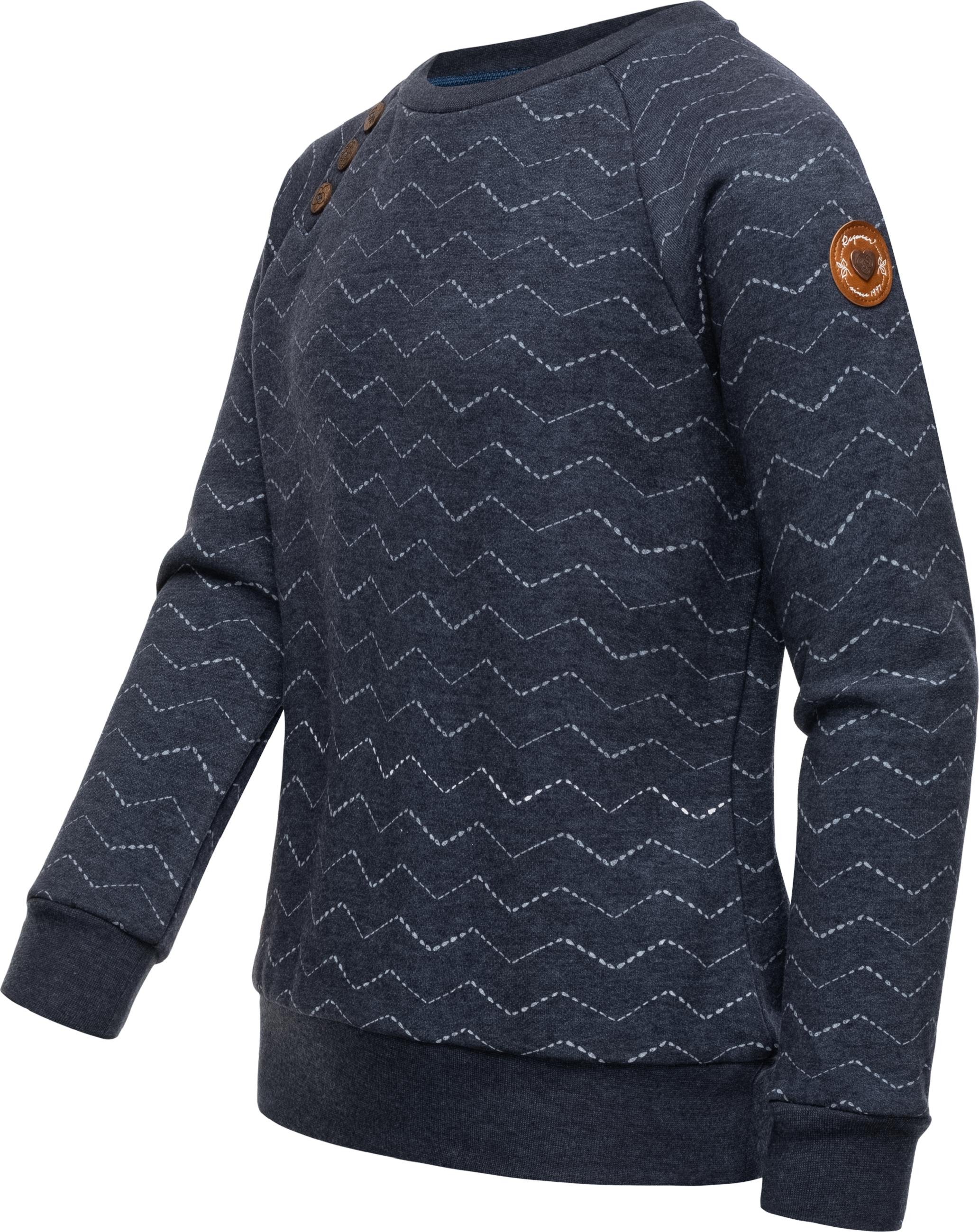 Weiches Longsleeve Sweatshirt "Darinka Zig Zag" Navy