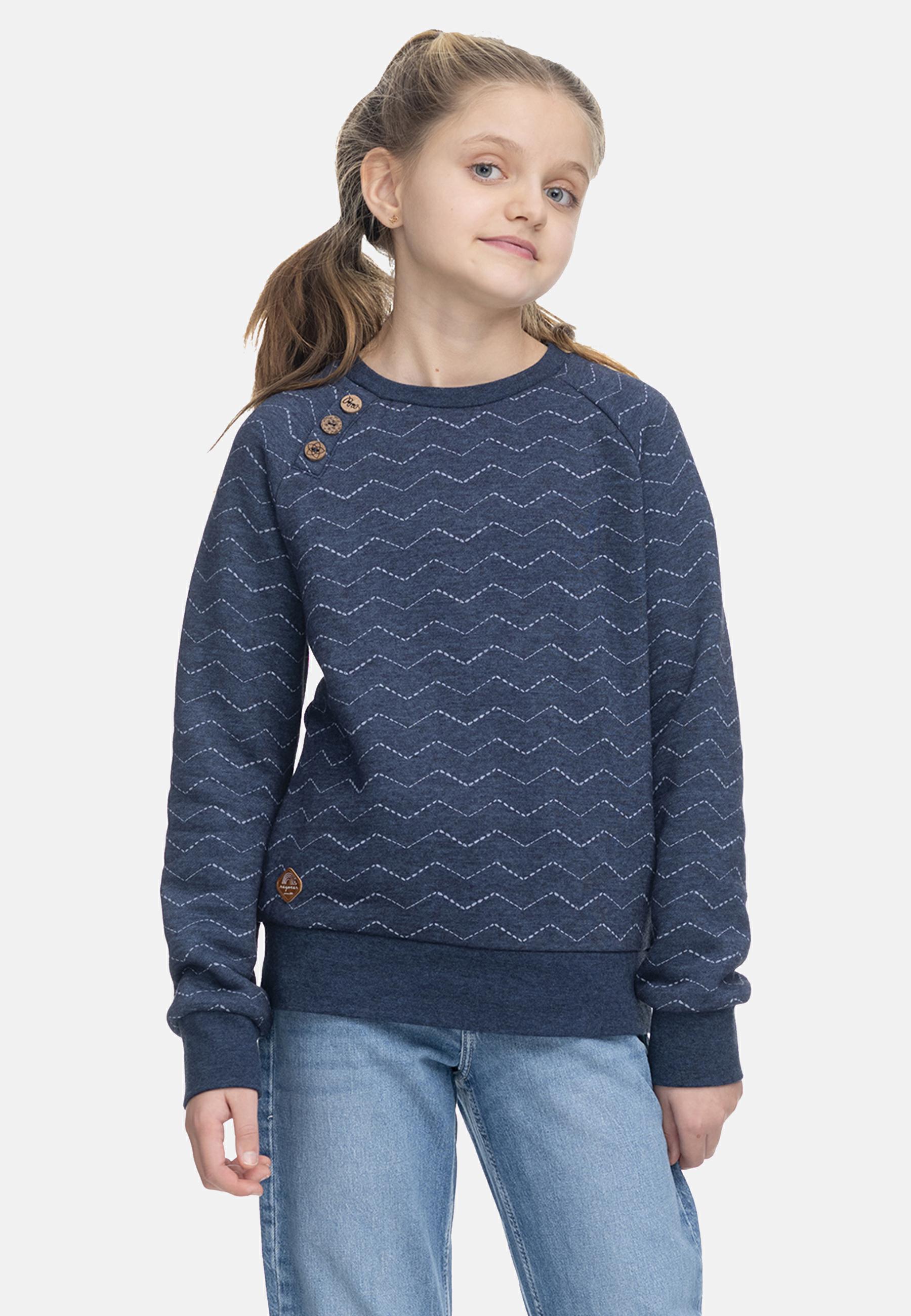 Weiches Longsleeve Sweatshirt "Darinka Zig Zag" Navy