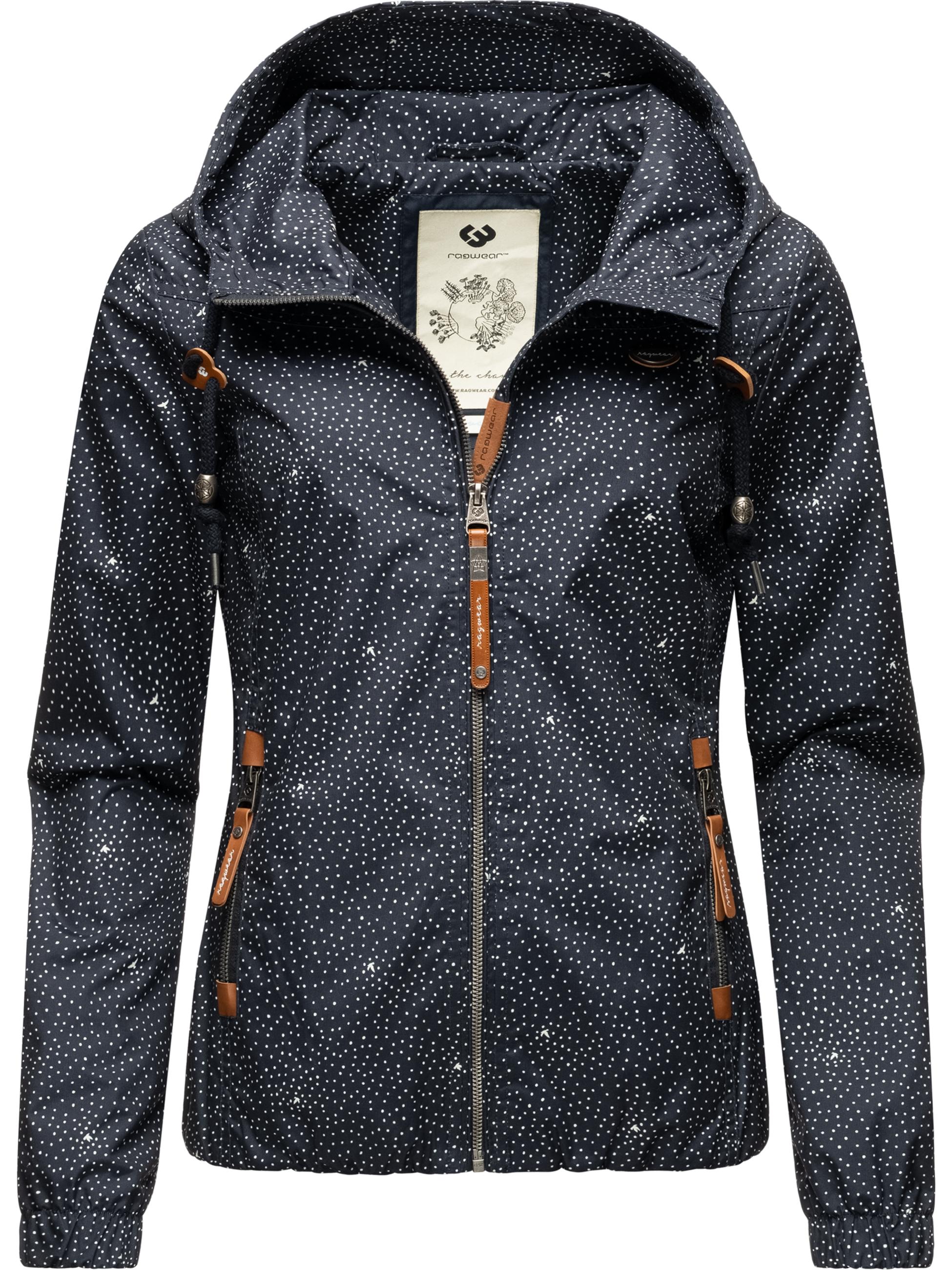 Leichte Übergangsjacke mit Kapuze "Darow Print" Navy