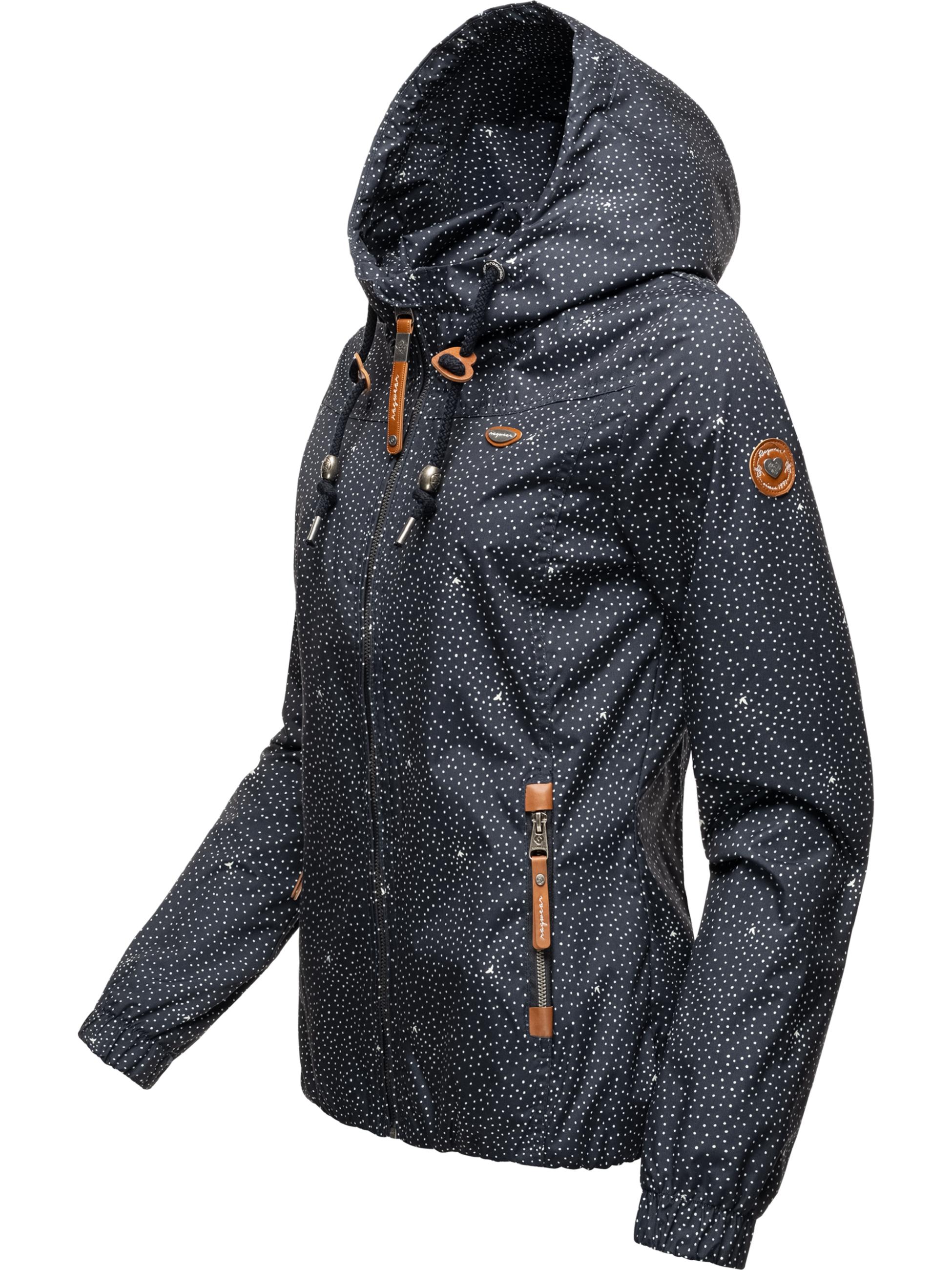 Leichte Übergangsjacke mit Kapuze "Darow Print" Navy