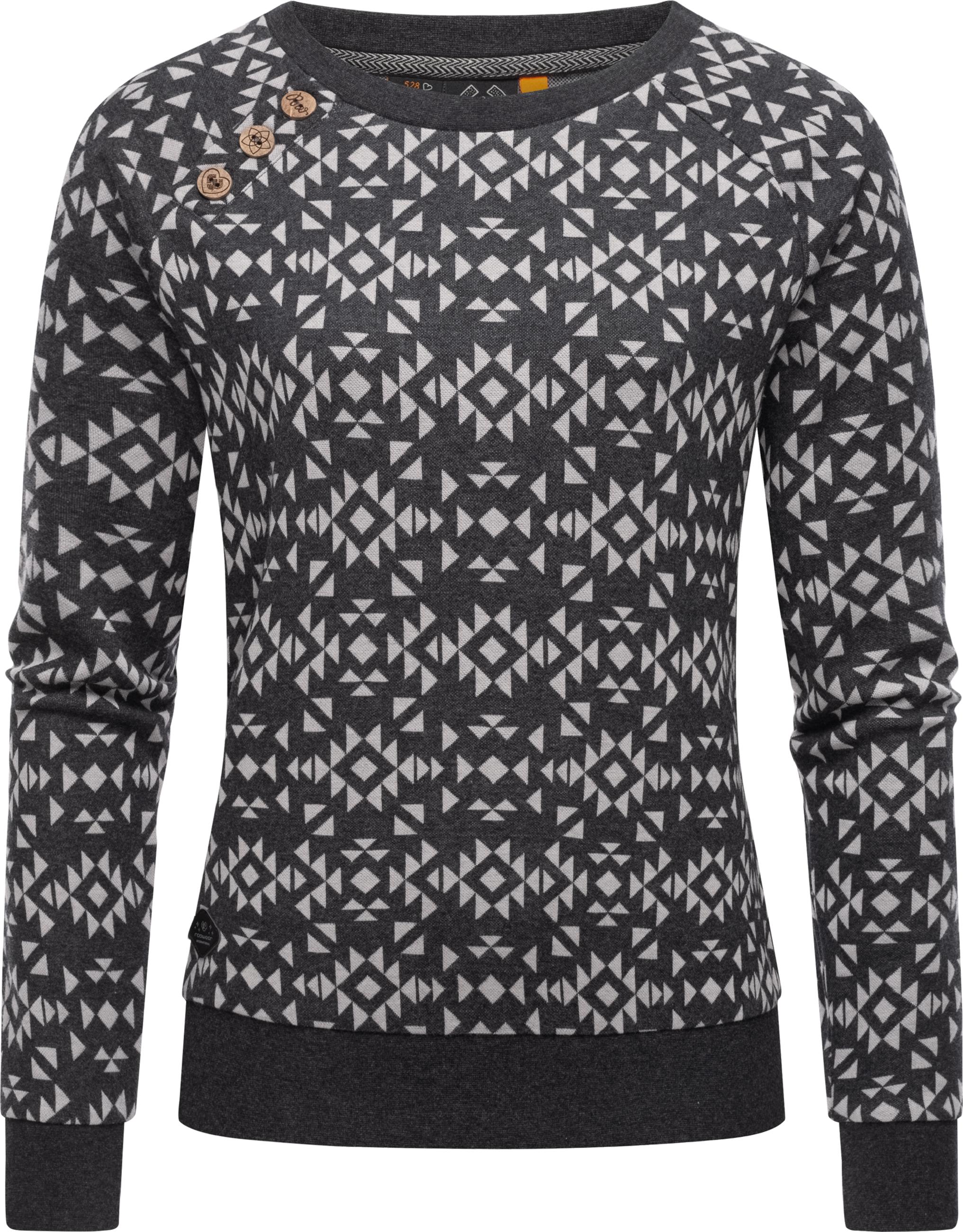 gemusterter Pullover "Darria Aztec" Dark Grey