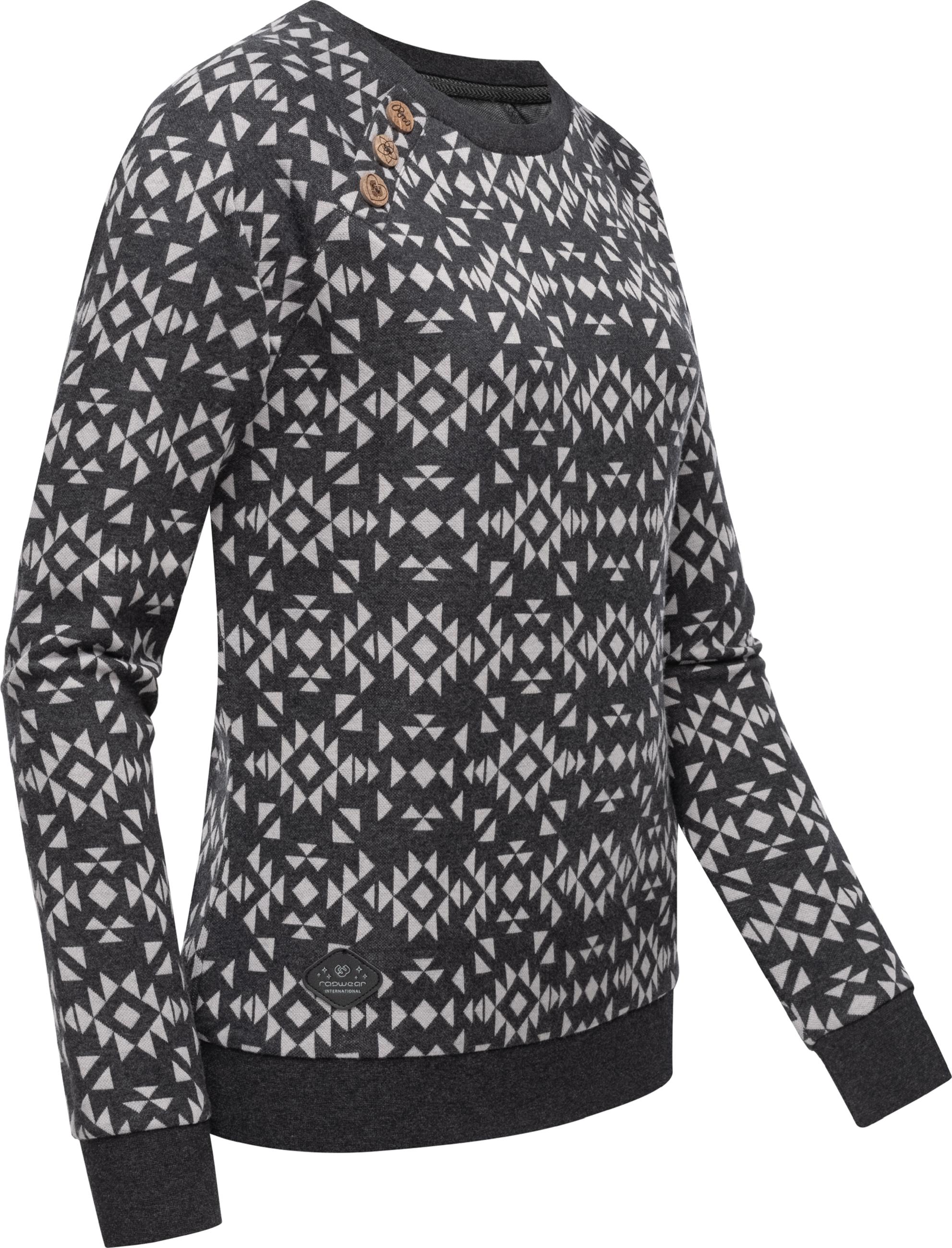 gemusterter Pullover "Darria Aztec" Dark Grey