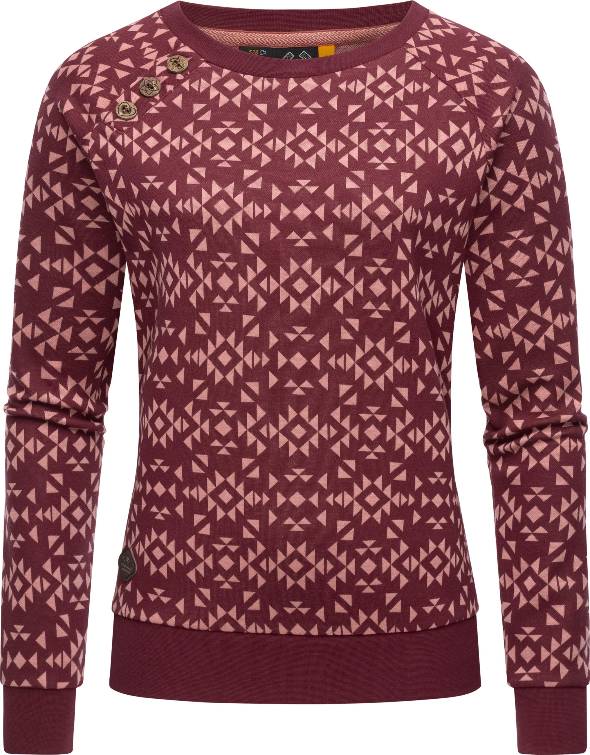 gemusterter Pullover "Darria Aztec" Wine Red