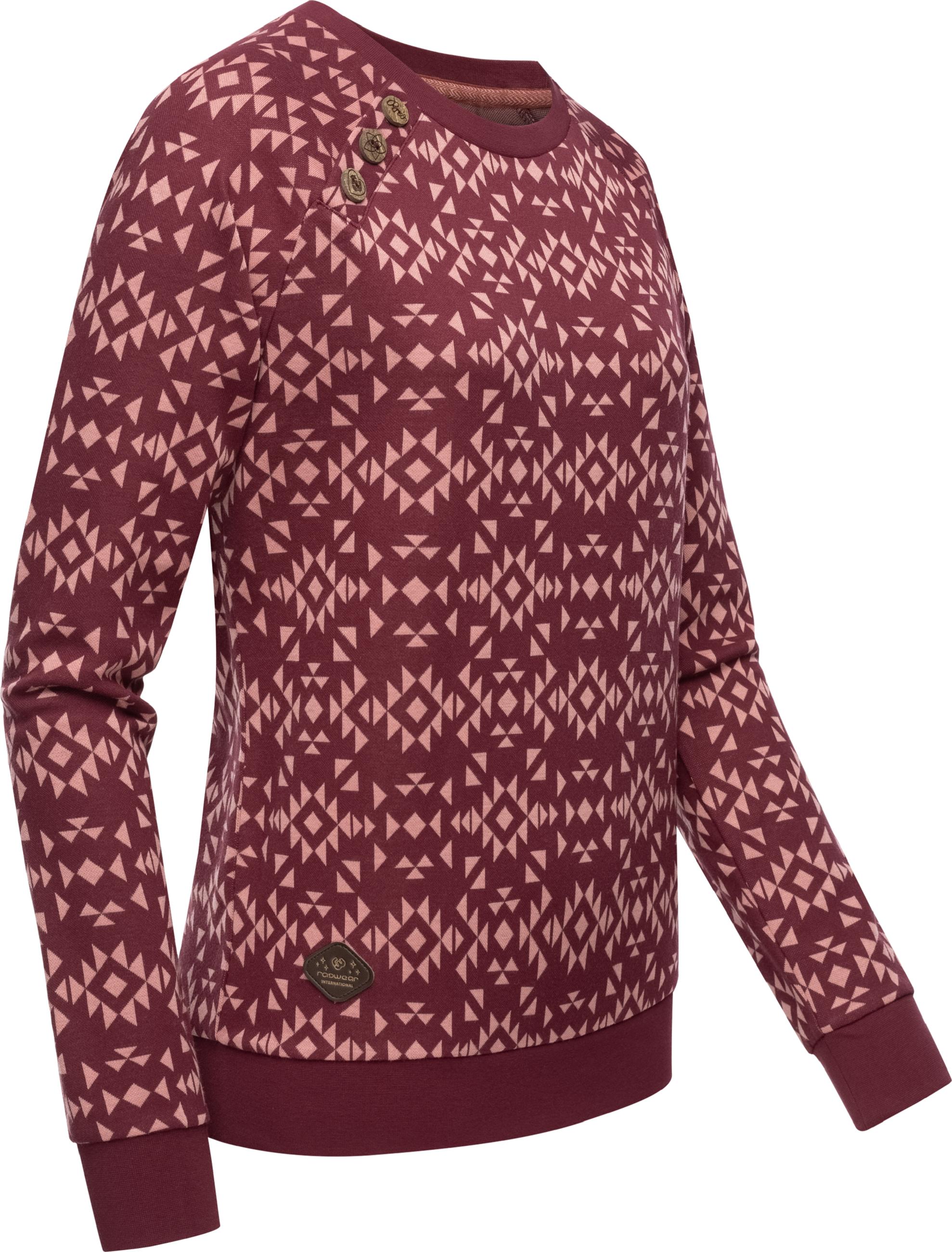 gemusterter Pullover "Darria Aztec" Wine Red