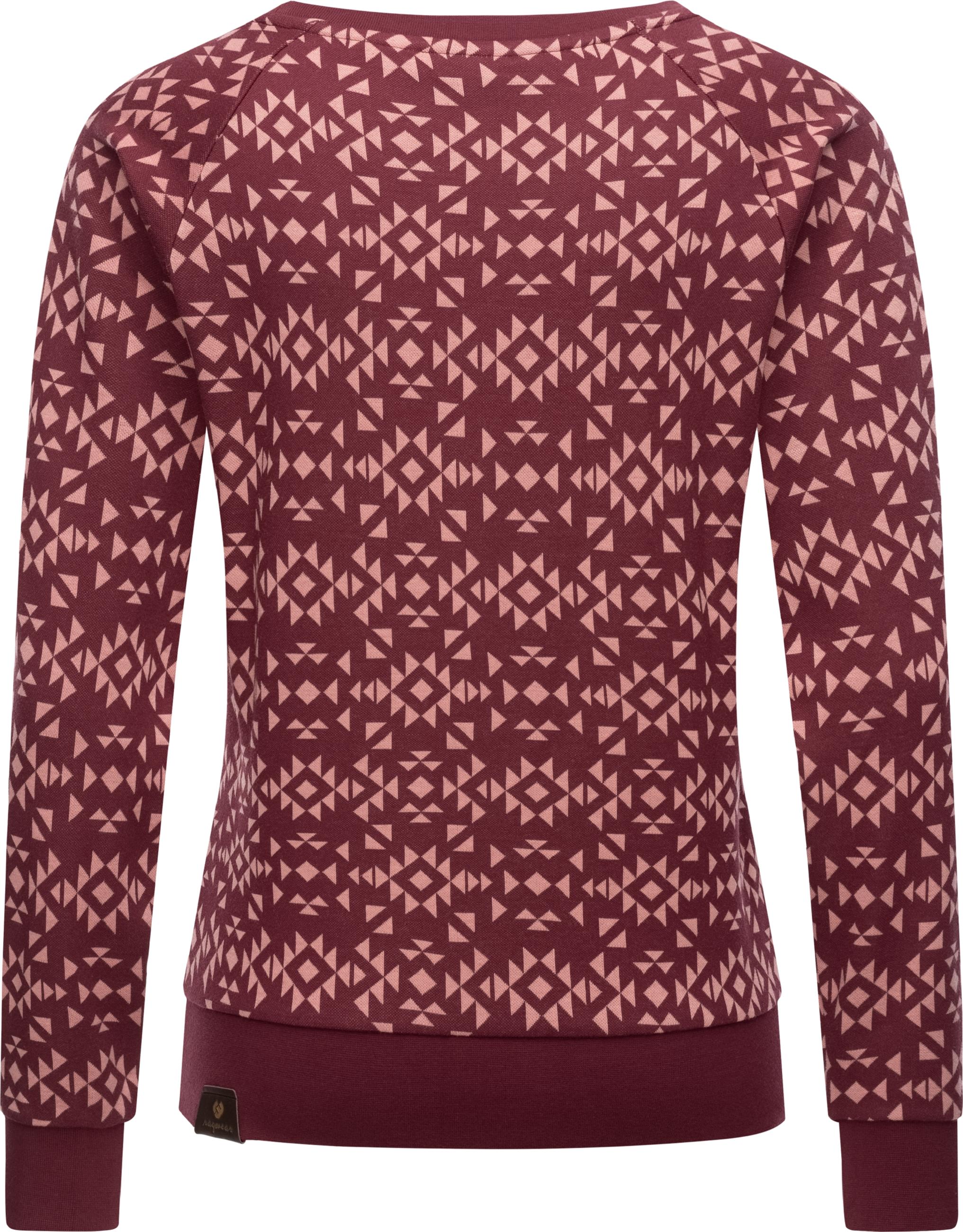 gemusterter Pullover "Darria Aztec" Wine Red