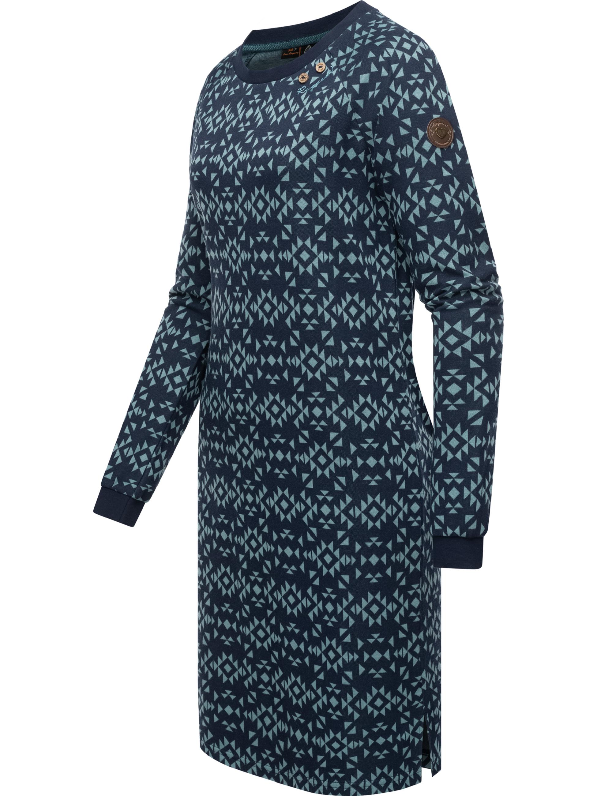 Jersey Shirtkleid Langarm Sweatkleid Winterkleid Dassa Aztec Navy