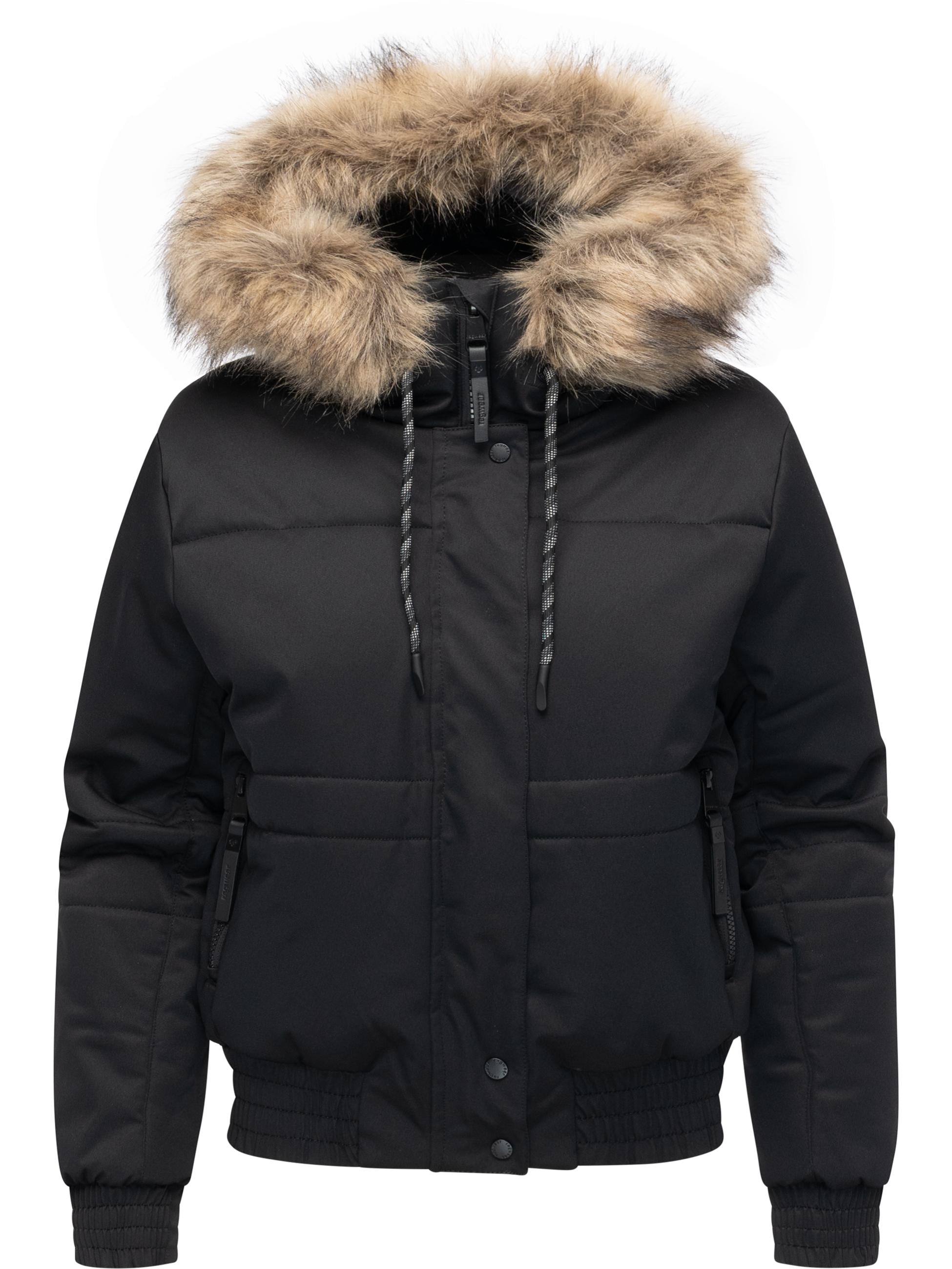 warme Winterjacke mit Kunstfell "Deluxia" Black