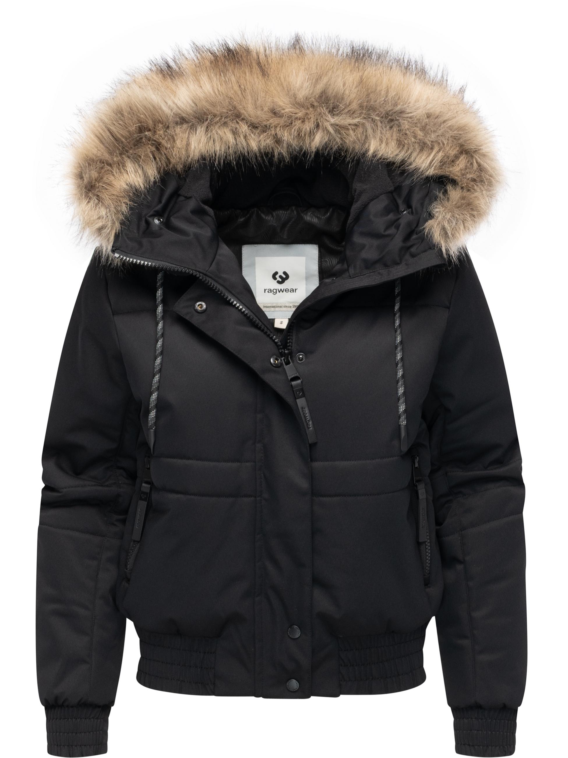 warme Winterjacke mit Kunstfell "Deluxia" Black