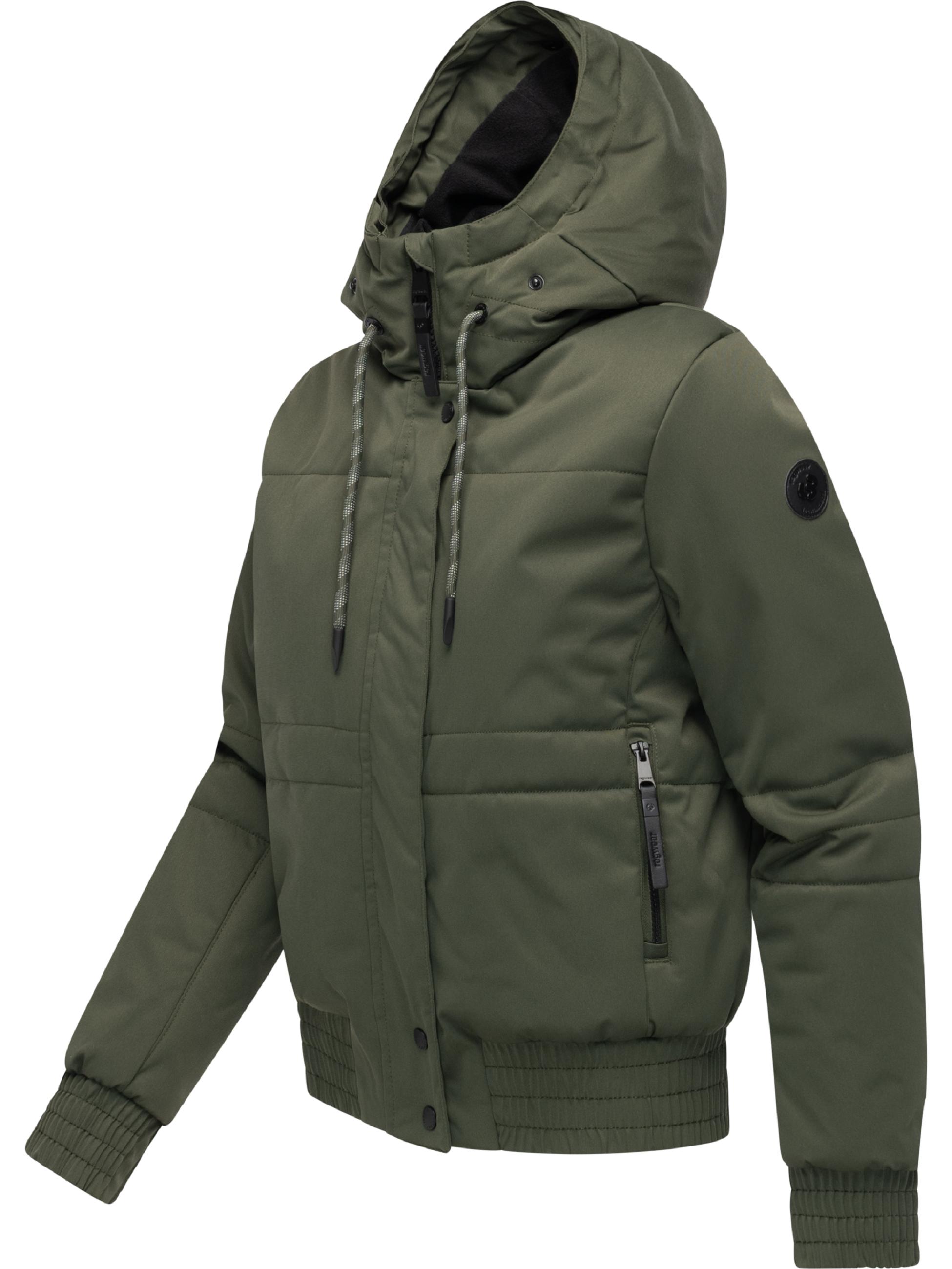 warme Winterjacke mit Kunstfell "Deluxia" Dark Olive