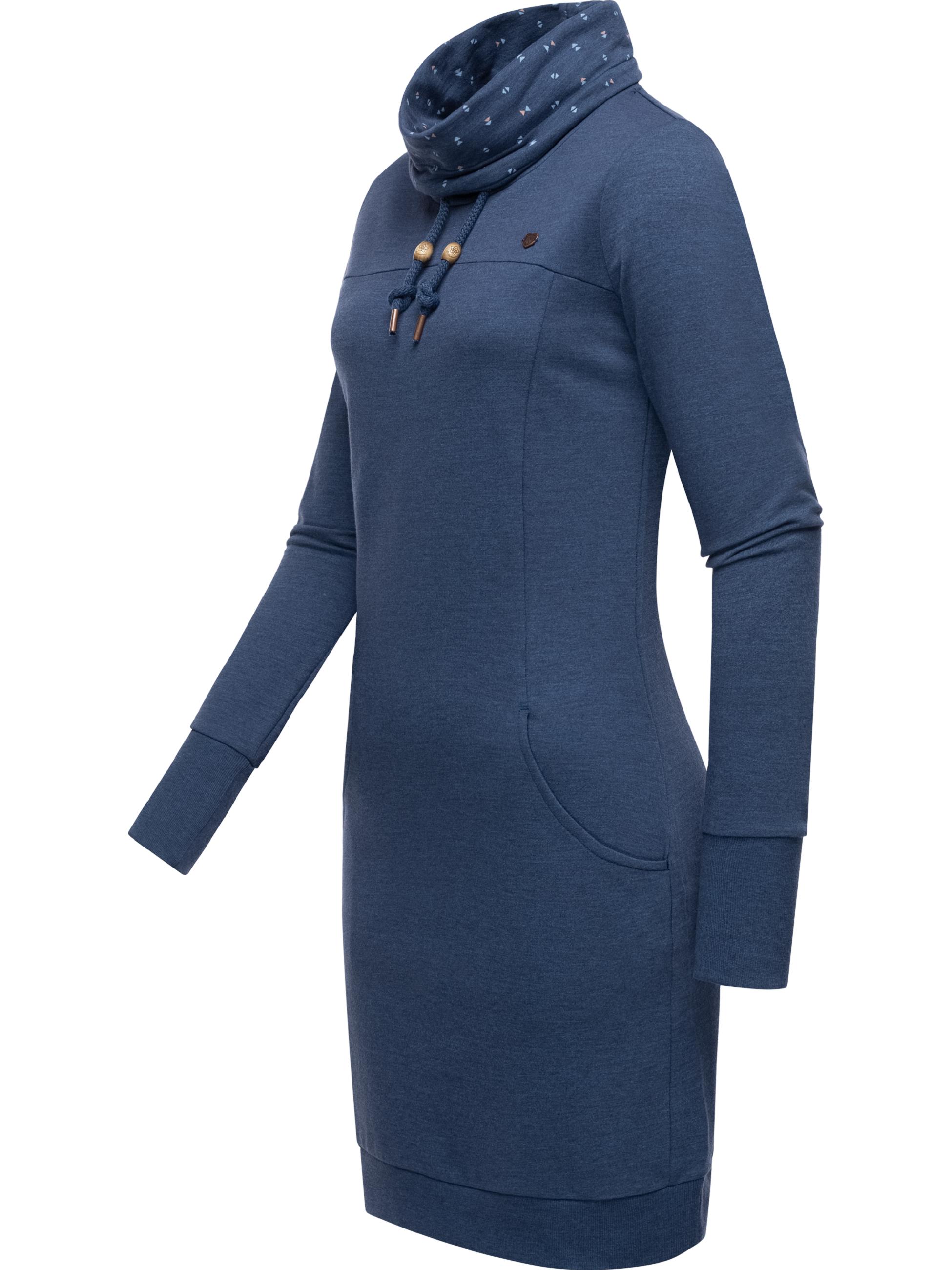 Winterkleid warm Langarm Sweatkleid Samtkleid Ditik Navy23