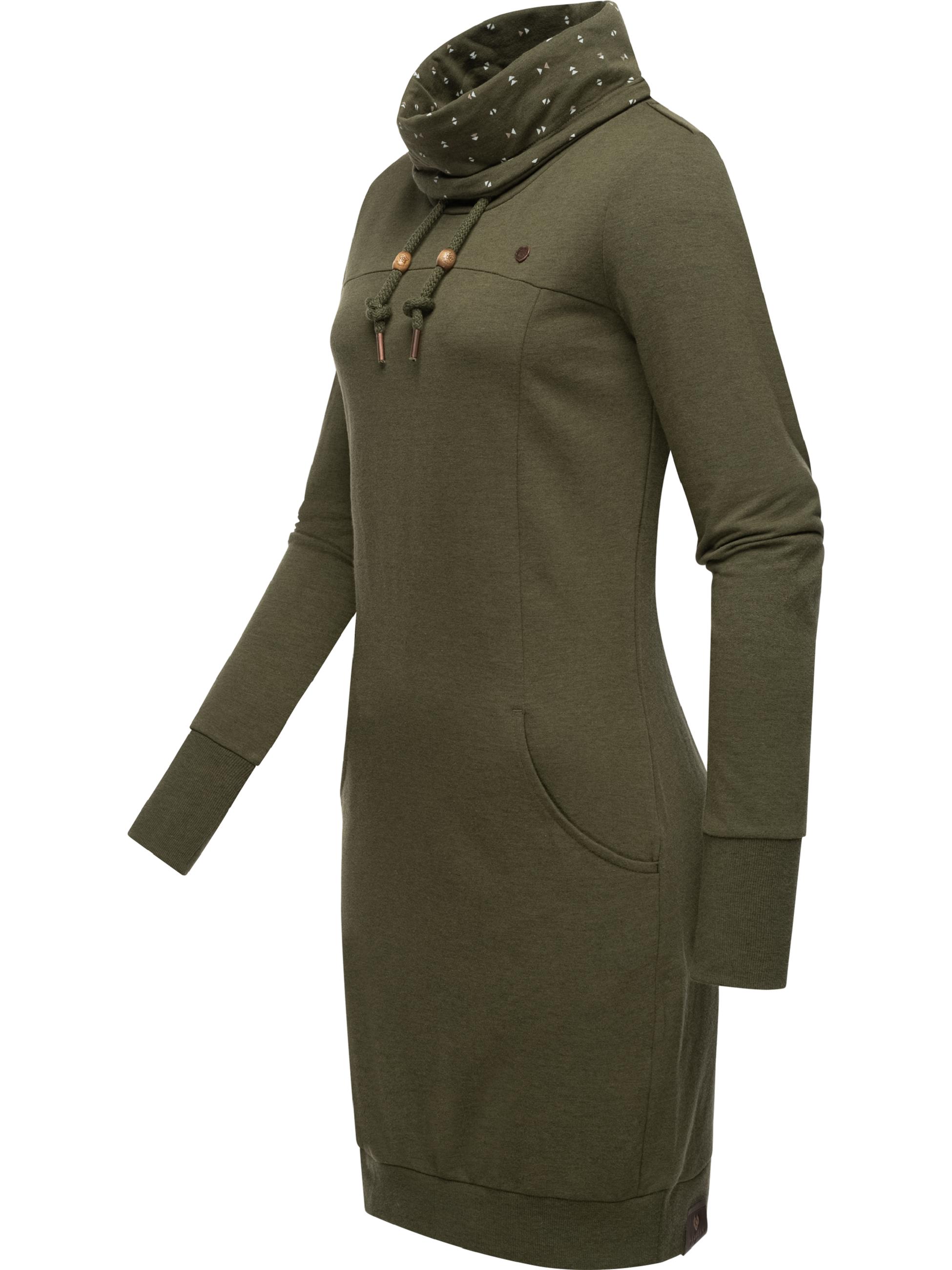 Winterkleid warm Langarm Sweatkleid Samtkleid Ditik Olive23