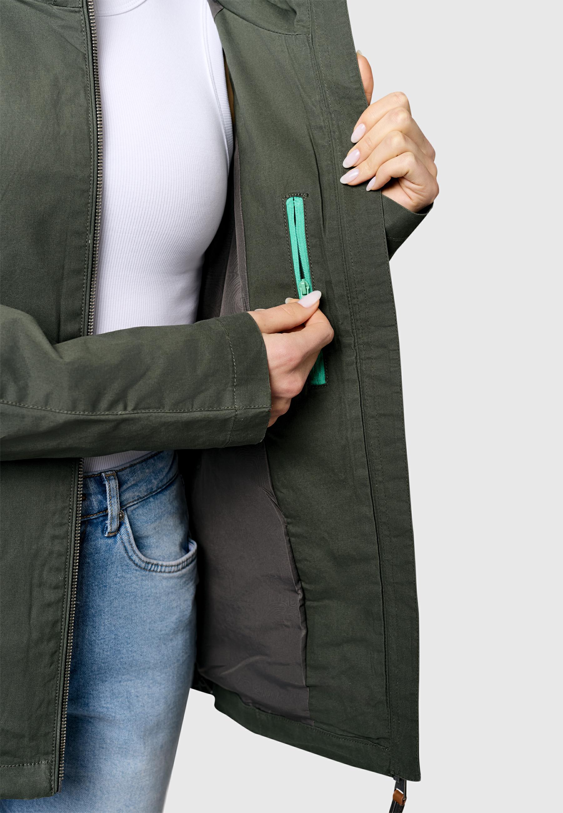 Wasserabweisende Jacke "Dizzea Vintage YOUMODO" Dark Olive