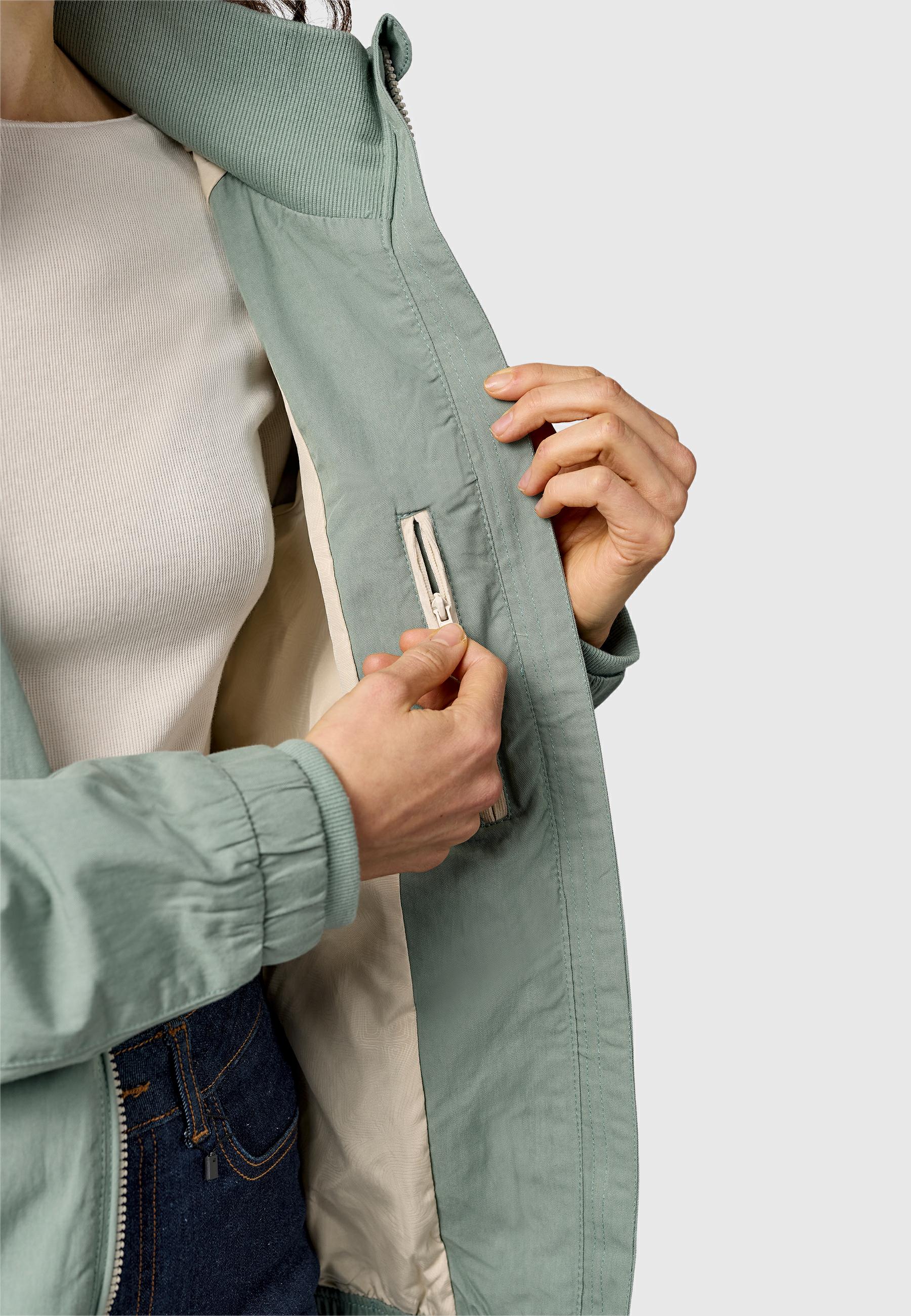 Leichte Outdoorjacke mit Kapuze "Dizzie A YOUMODO" Dusty Green