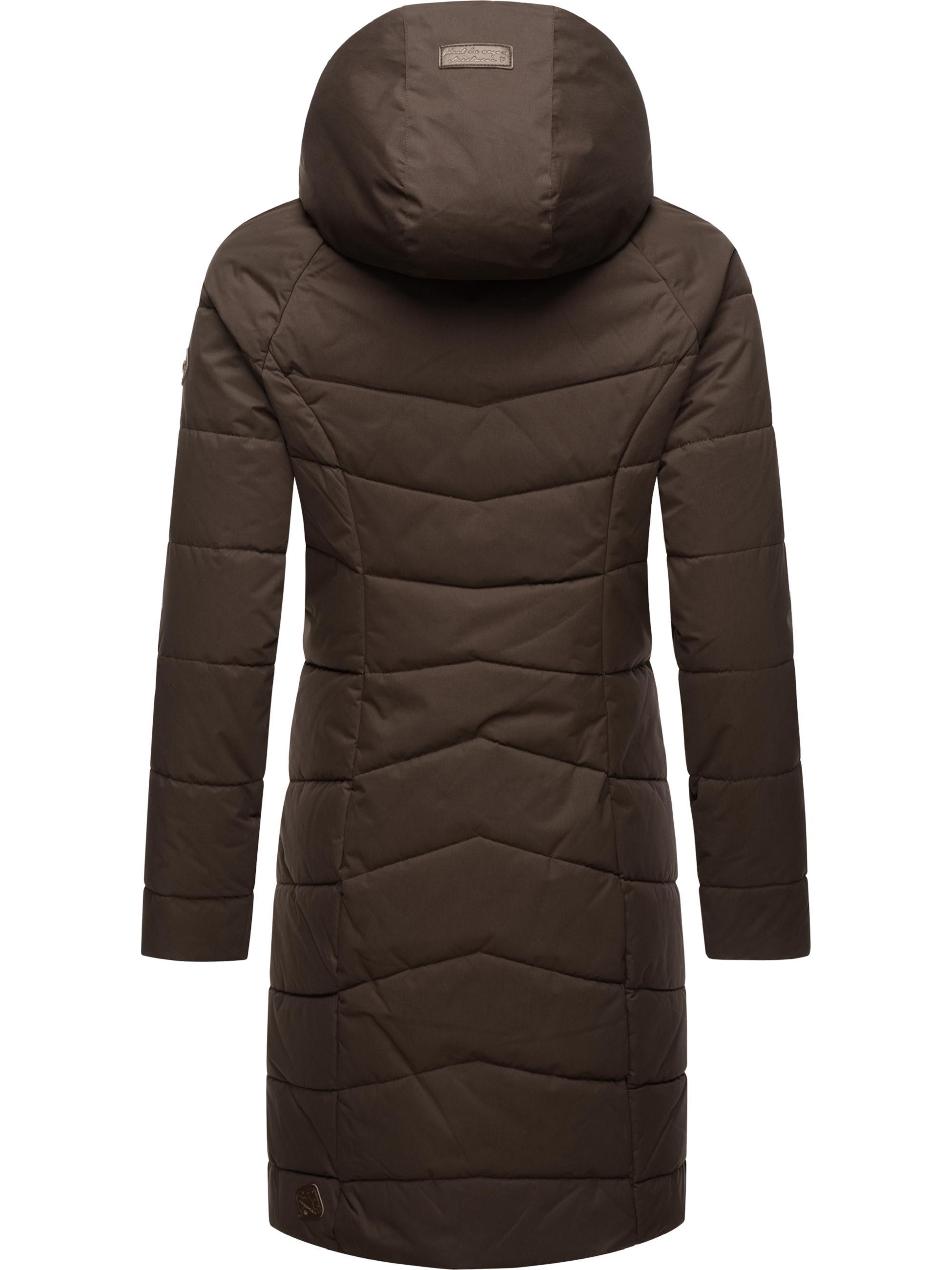 Langer Winter Steppmantel "Dizzie Coat" Dark Choco022