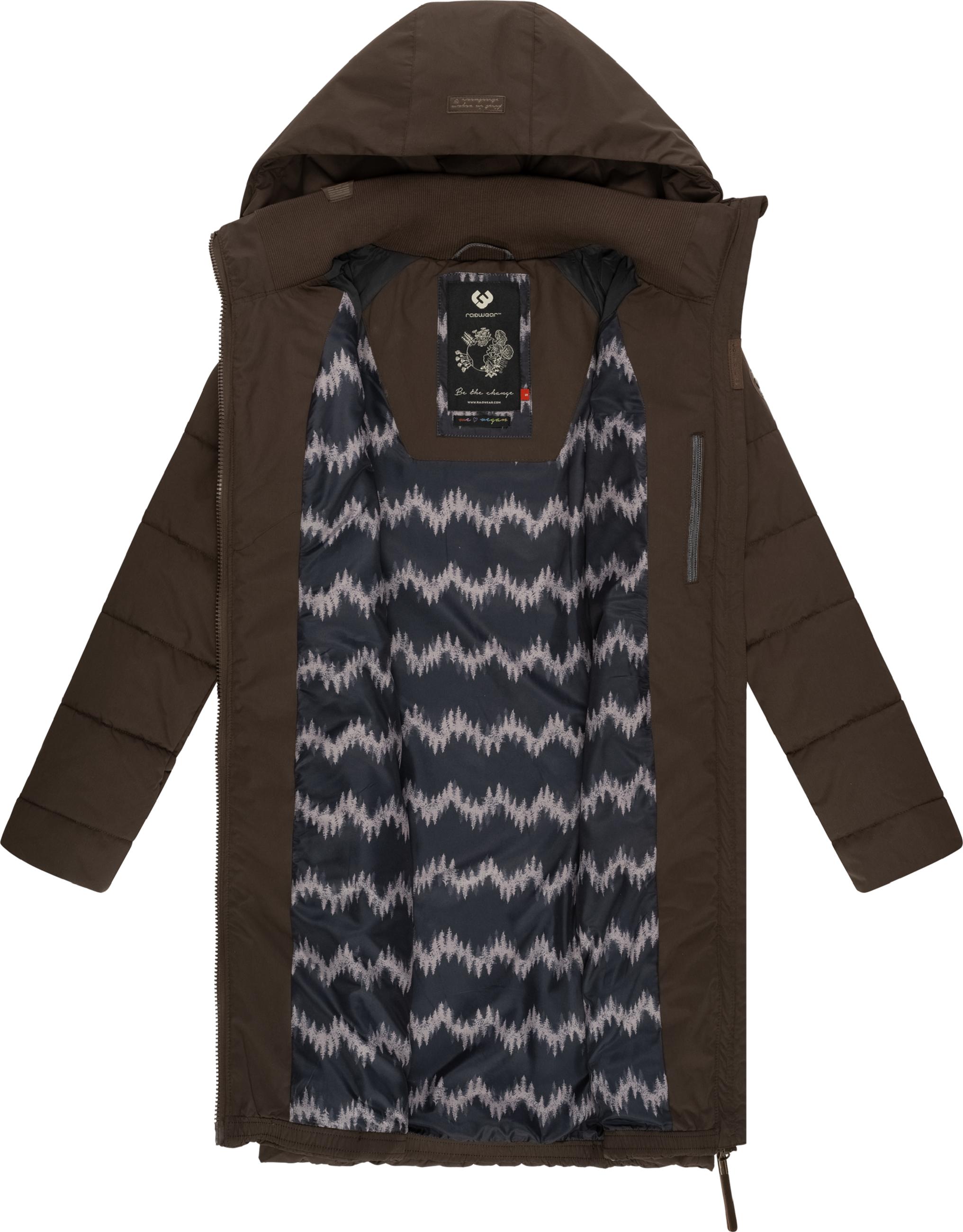 Langer Winter Steppmantel "Dizzie Coat" Dark Choco022