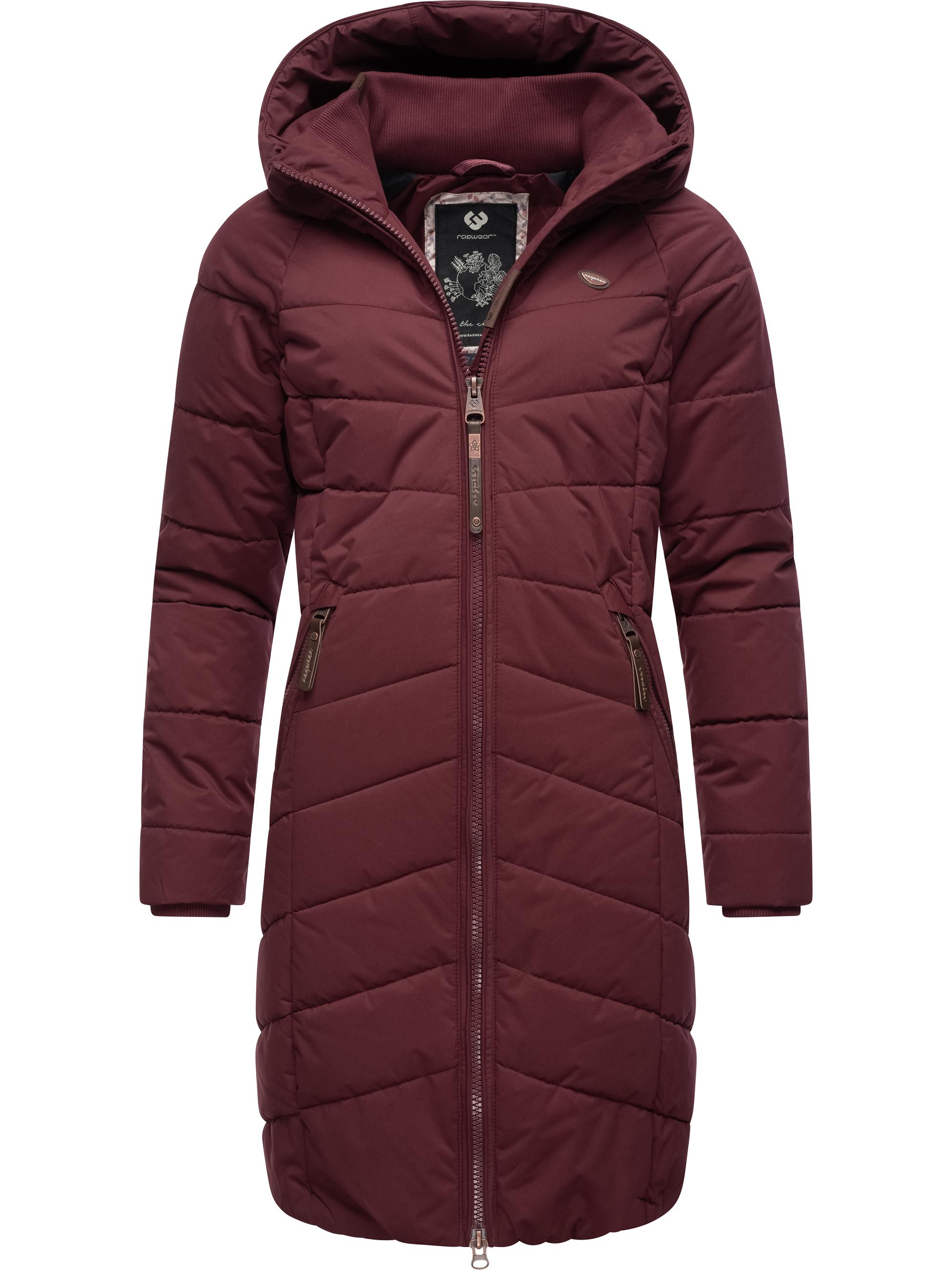 Langer Winter Steppmantel "Dizzie Coat" Wine Red