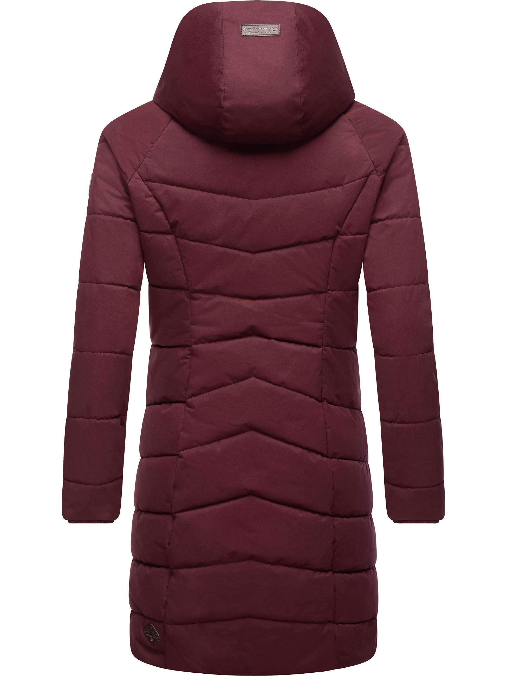 Langer Winter Steppmantel "Dizzie Coat" Wine Red