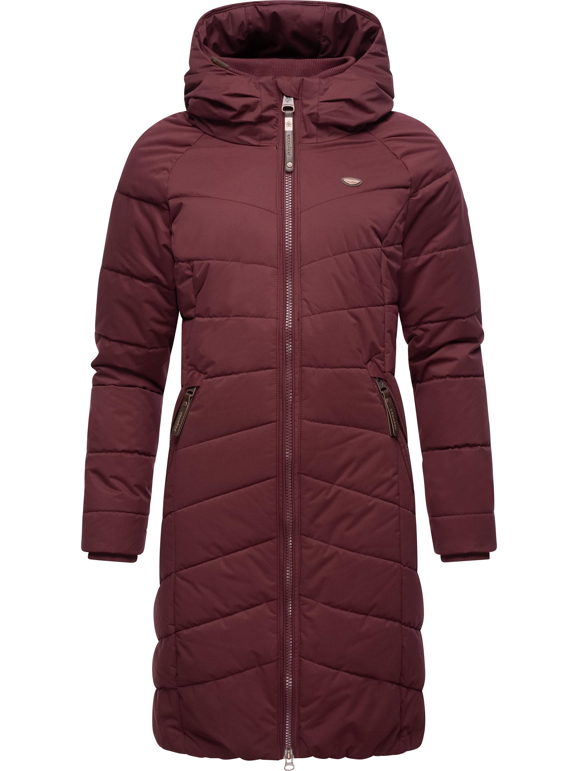 Langer Winter Steppmantel "Dizzie Coat" Wine Red