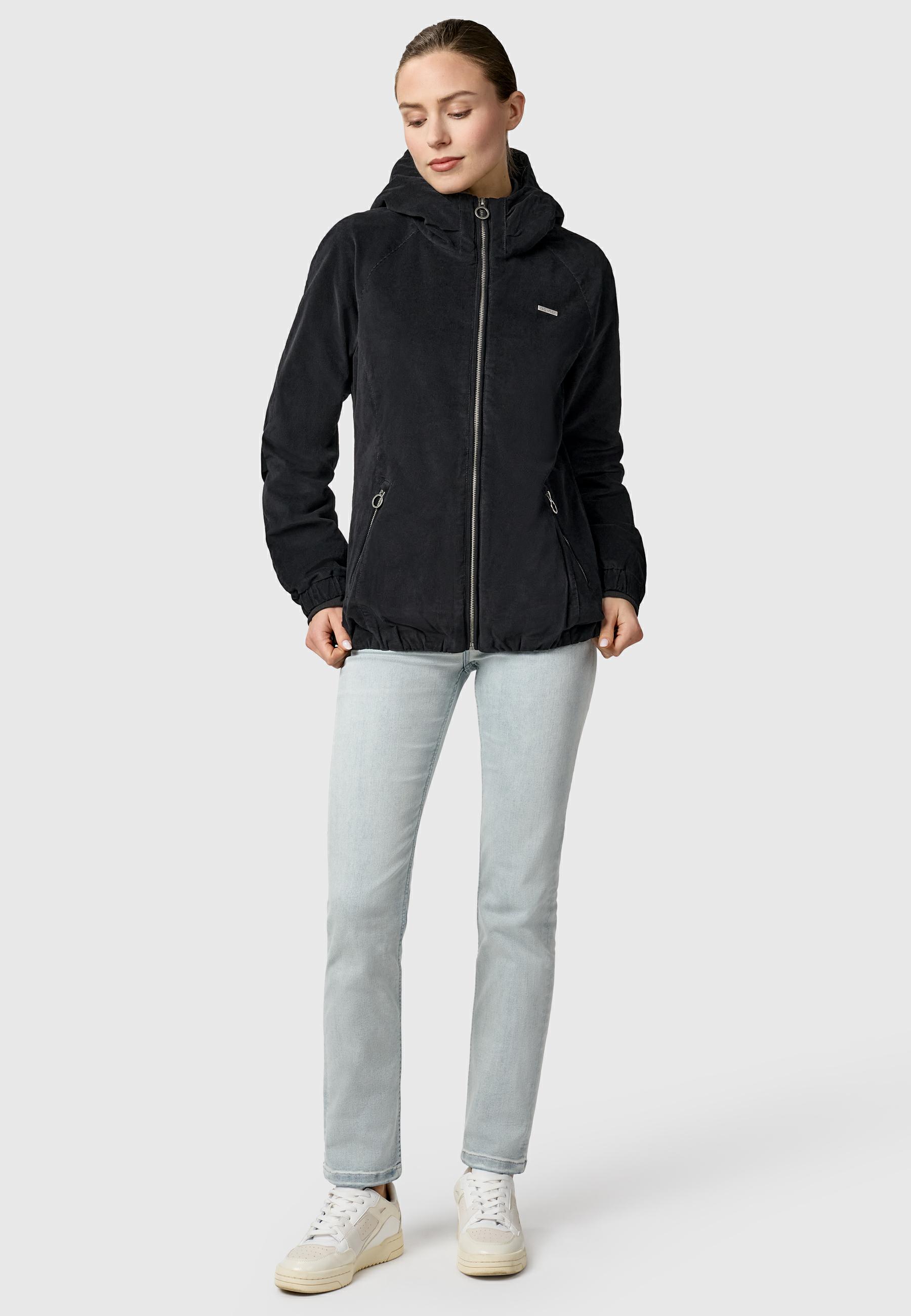 Cordjacke mit Kapuze "Dizzie Cordy YOUMODO" Black