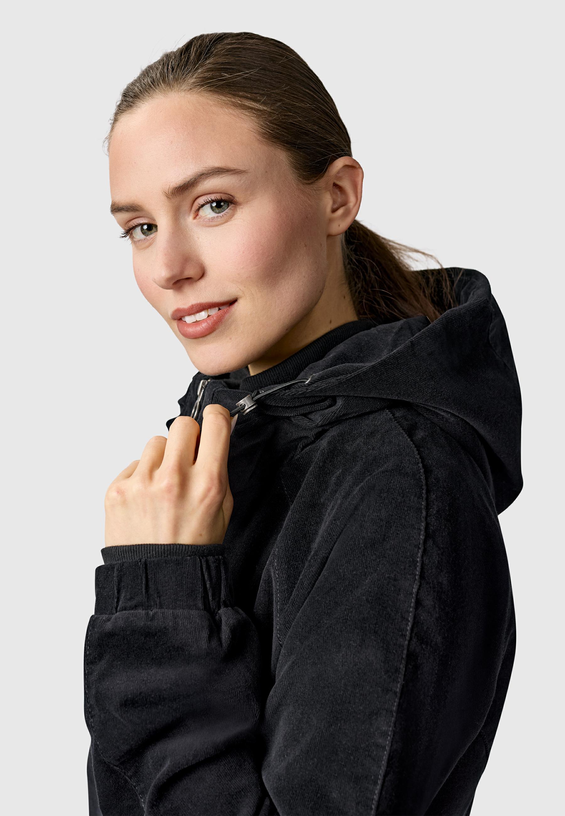 Cordjacke mit Kapuze "Dizzie Cordy YOUMODO" Black
