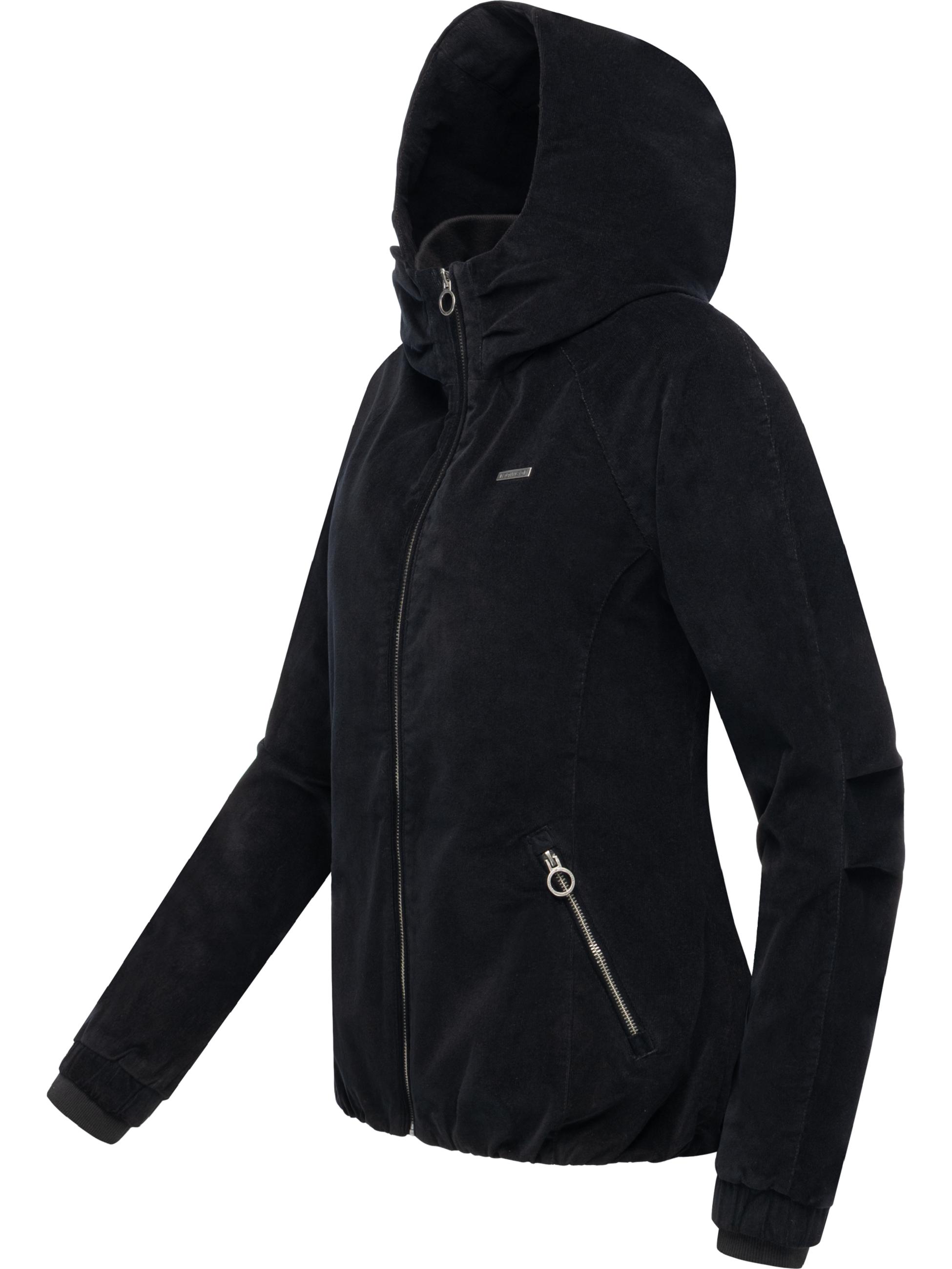 Cordjacke mit Kapuze "Dizzie Cordy YOUMODO" Black
