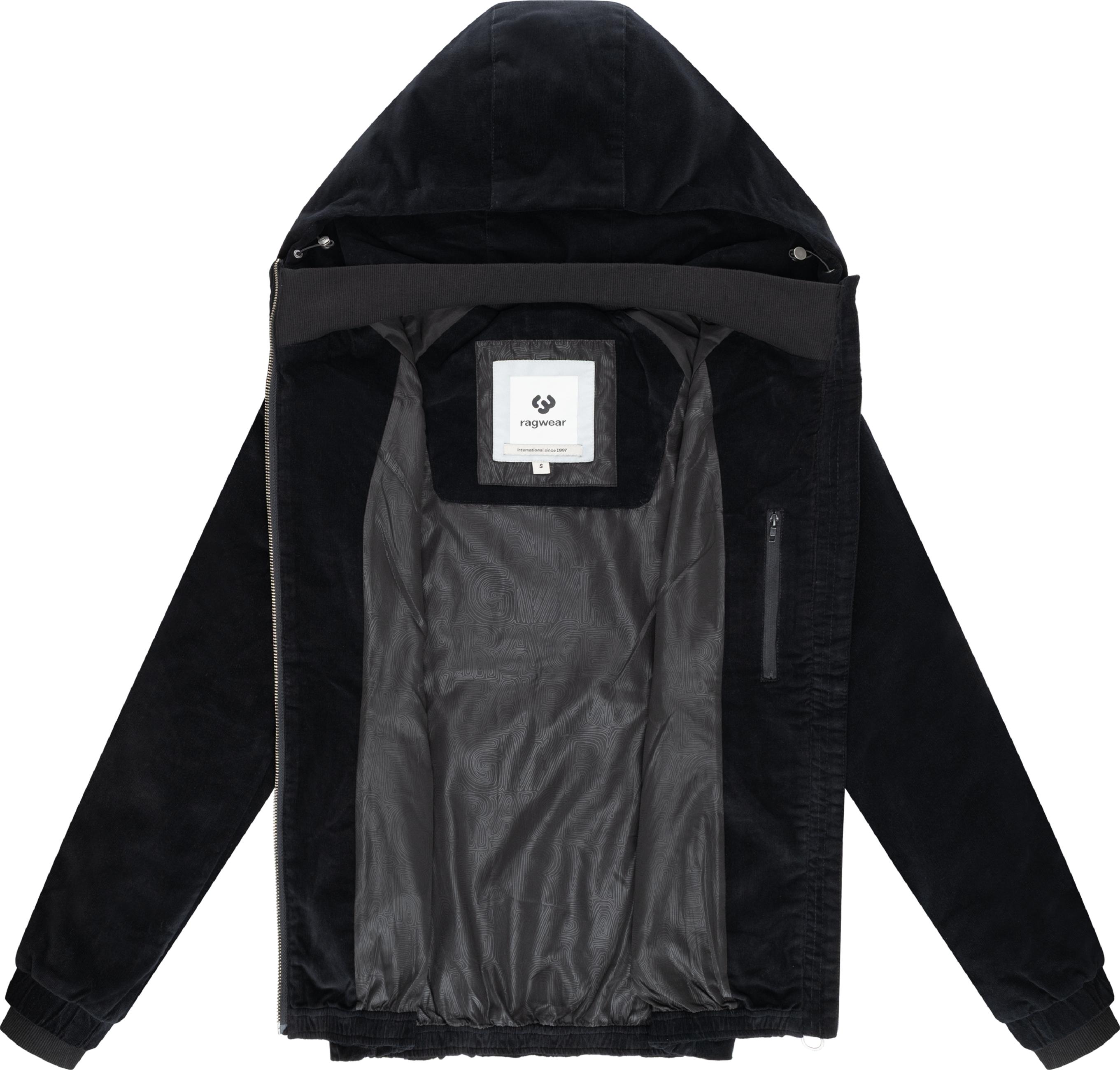 Cordjacke mit Kapuze "Dizzie Cordy YOUMODO" Black