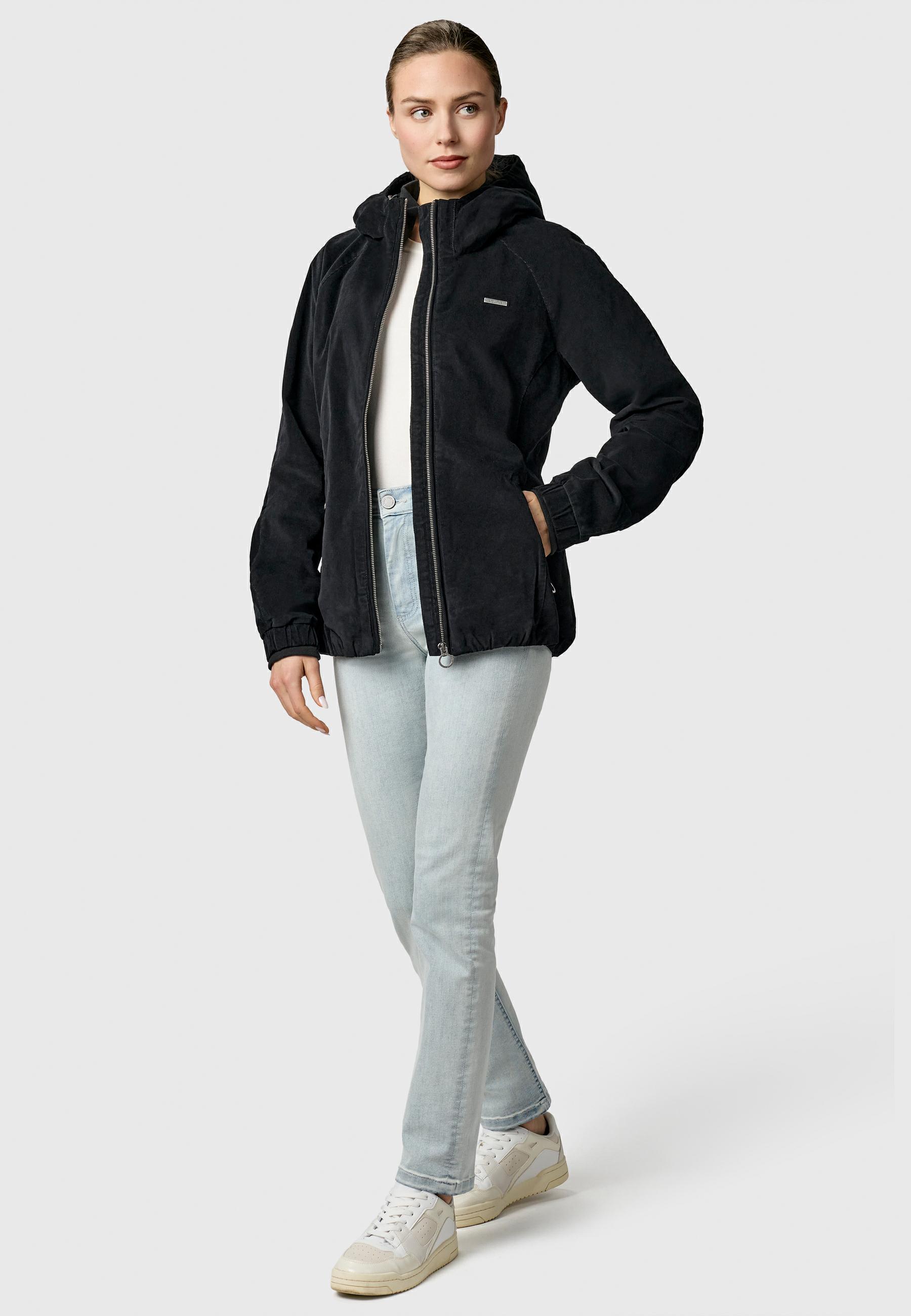 Cordjacke mit Kapuze "Dizzie Cordy YOUMODO" Black