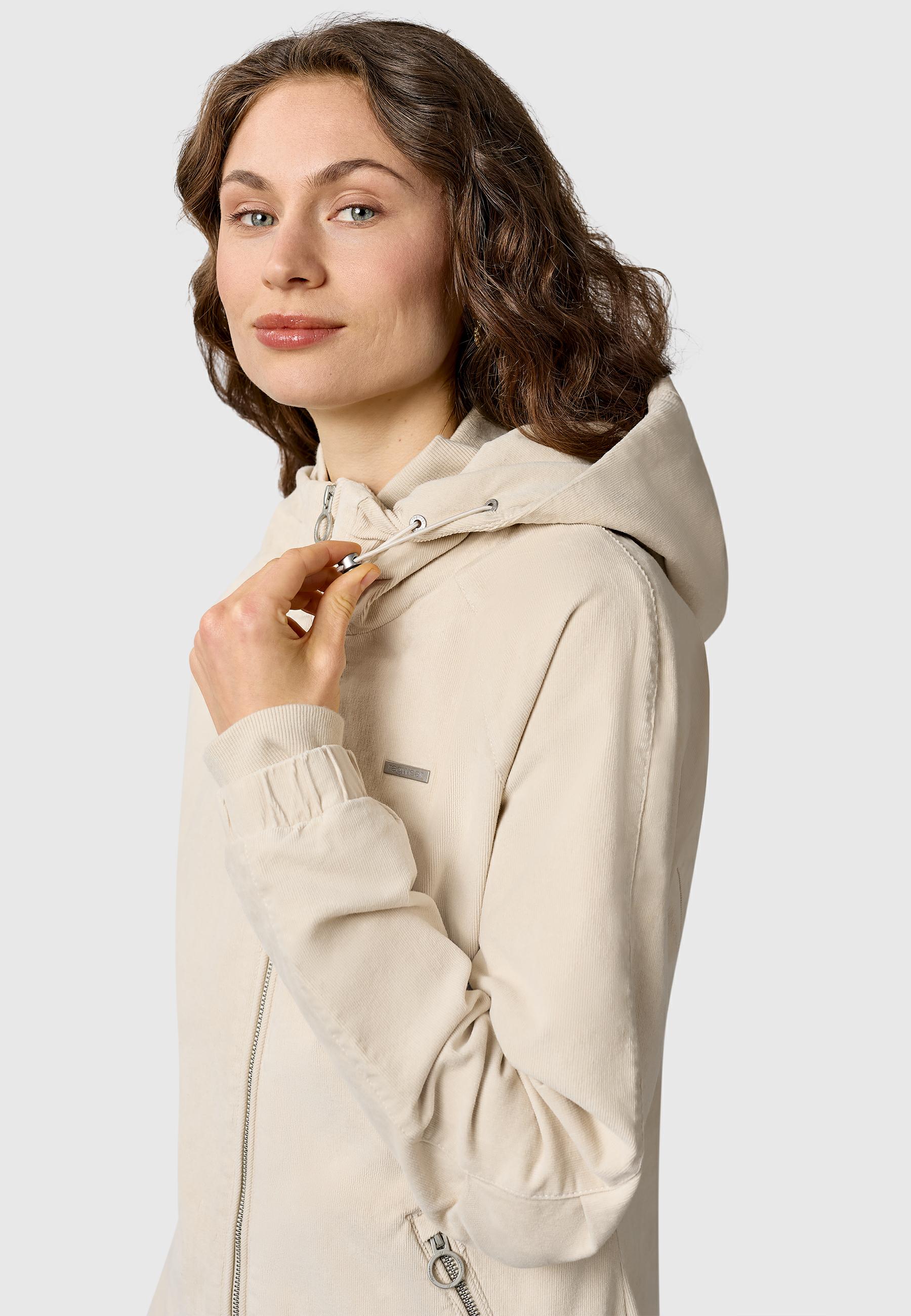 Cordjacke mit Kapuze "Dizzie Cordy YOUMODO" Ecru
