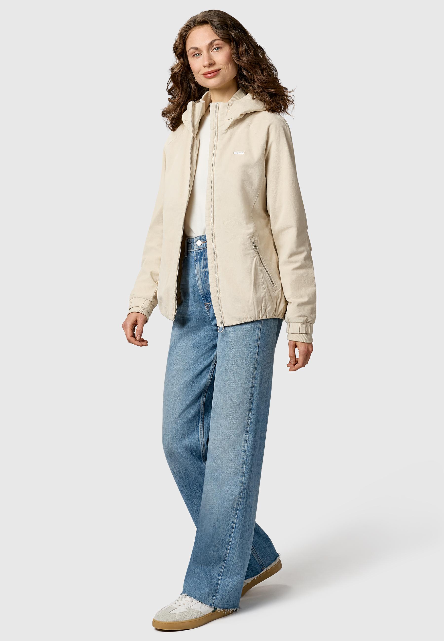 Cordjacke mit Kapuze "Dizzie Cordy YOUMODO" Ecru