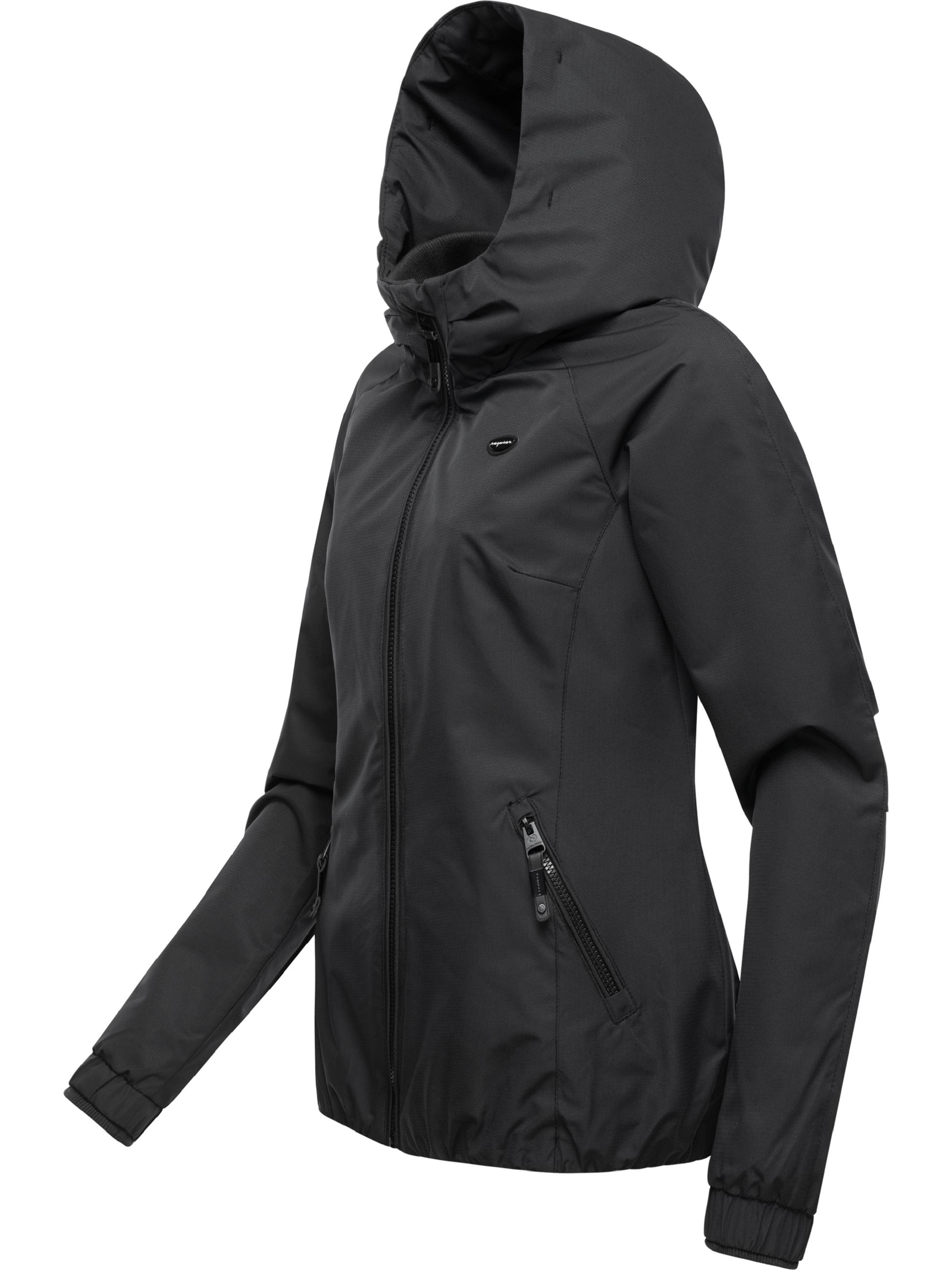 Wasserdichte Übergangsjacke mit Kapuze "Dizzie Tech" Black