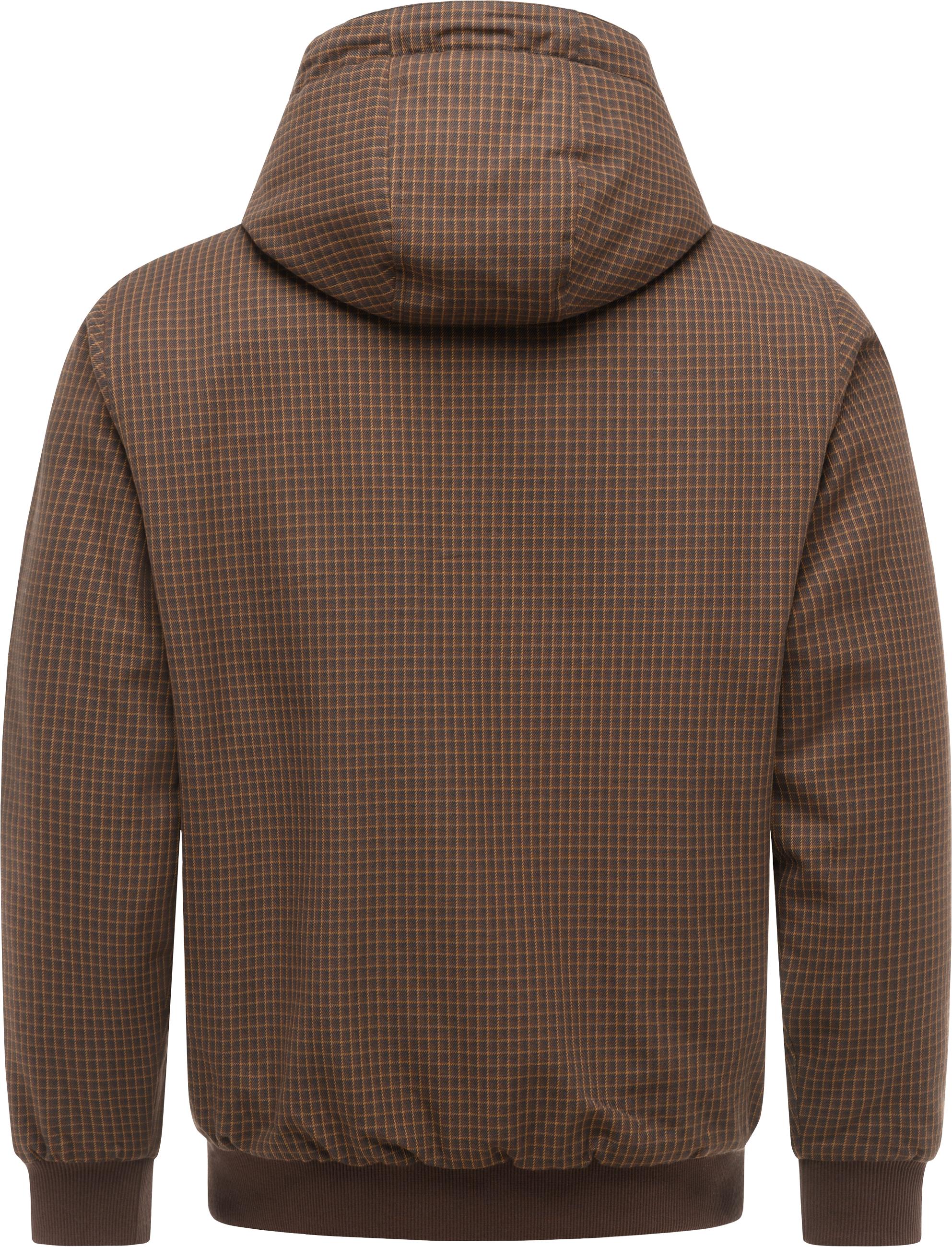 Warme Winter Jacke mit Karomuster "Docksid Y" Dark Brown
