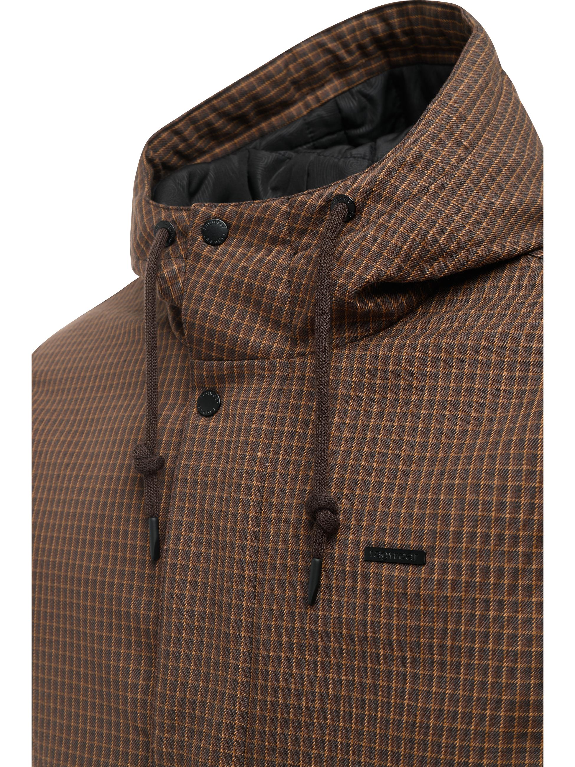 Warme Winter Jacke mit Karomuster "Docksid Y" Dark Brown