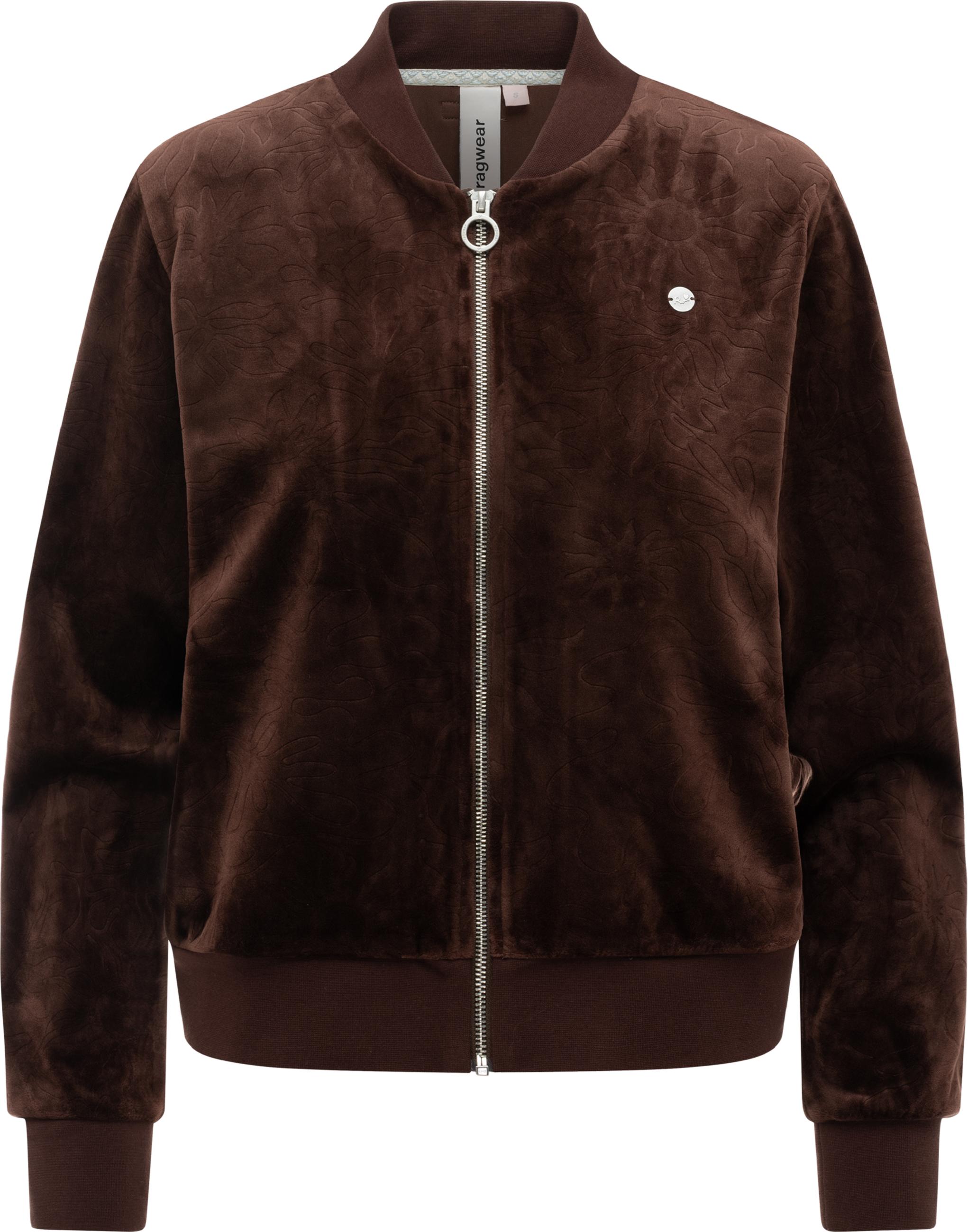Kuschelweiche Sweatjacke "Doron Embossed" Dark Choco