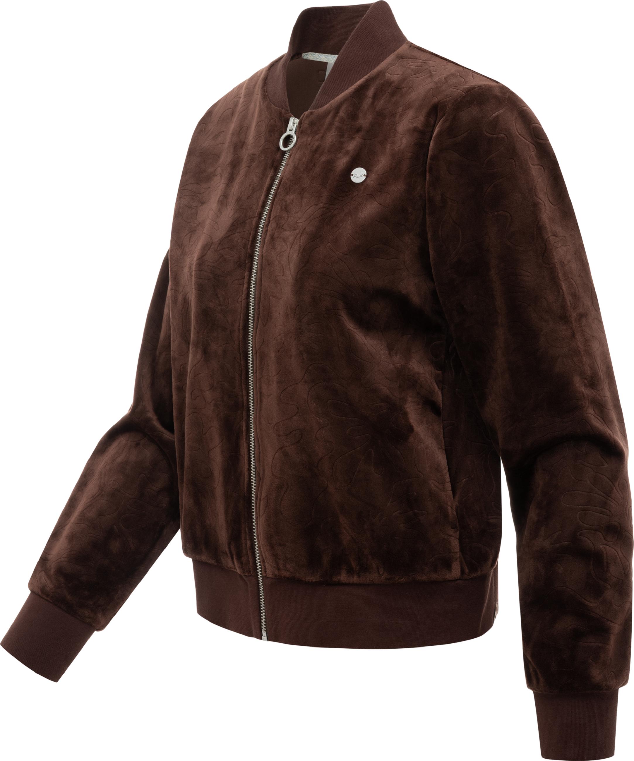 Kuschelweiche Sweatjacke "Doron Embossed" Dark Choco