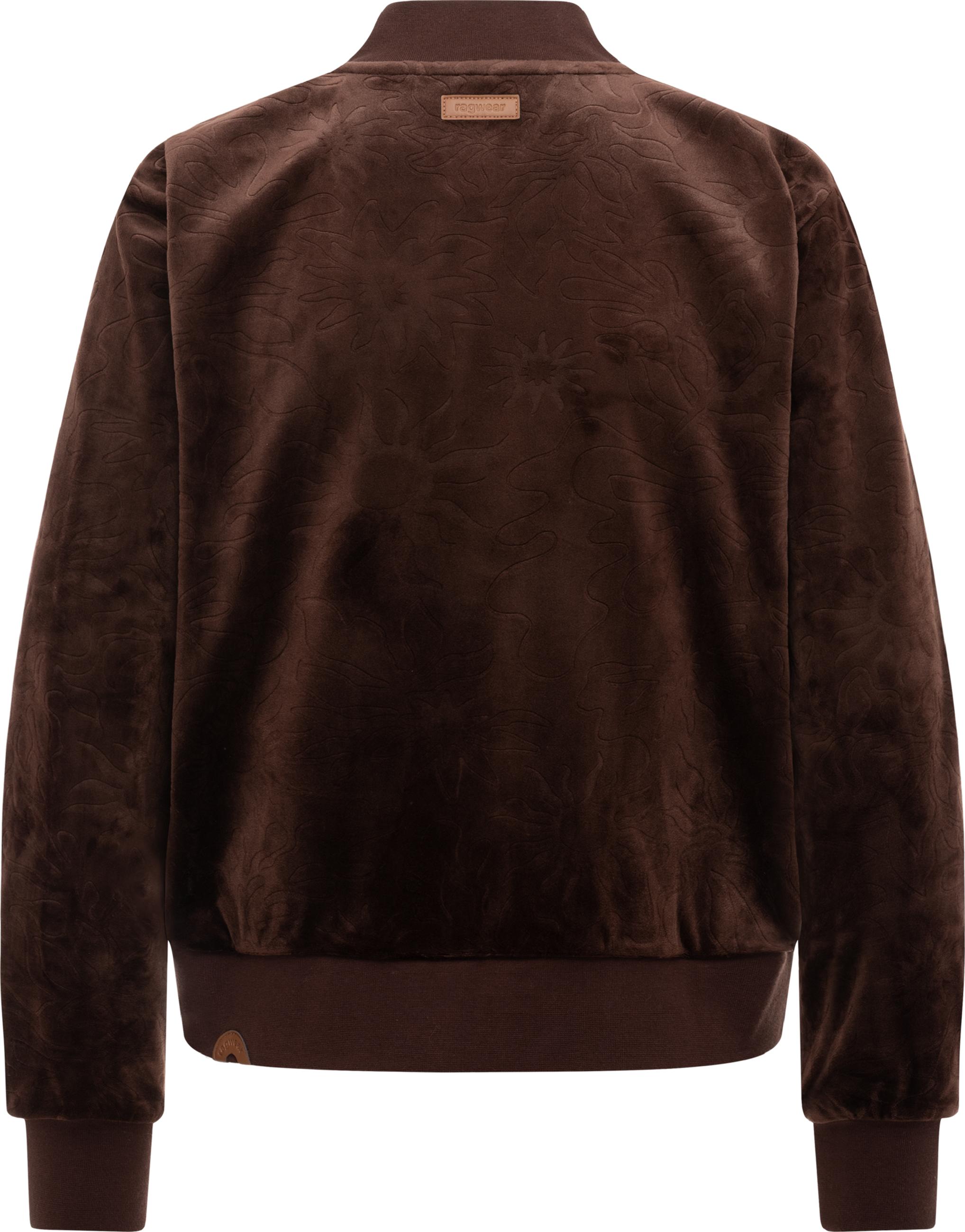 Kuschelweiche Sweatjacke "Doron Embossed" Dark Choco