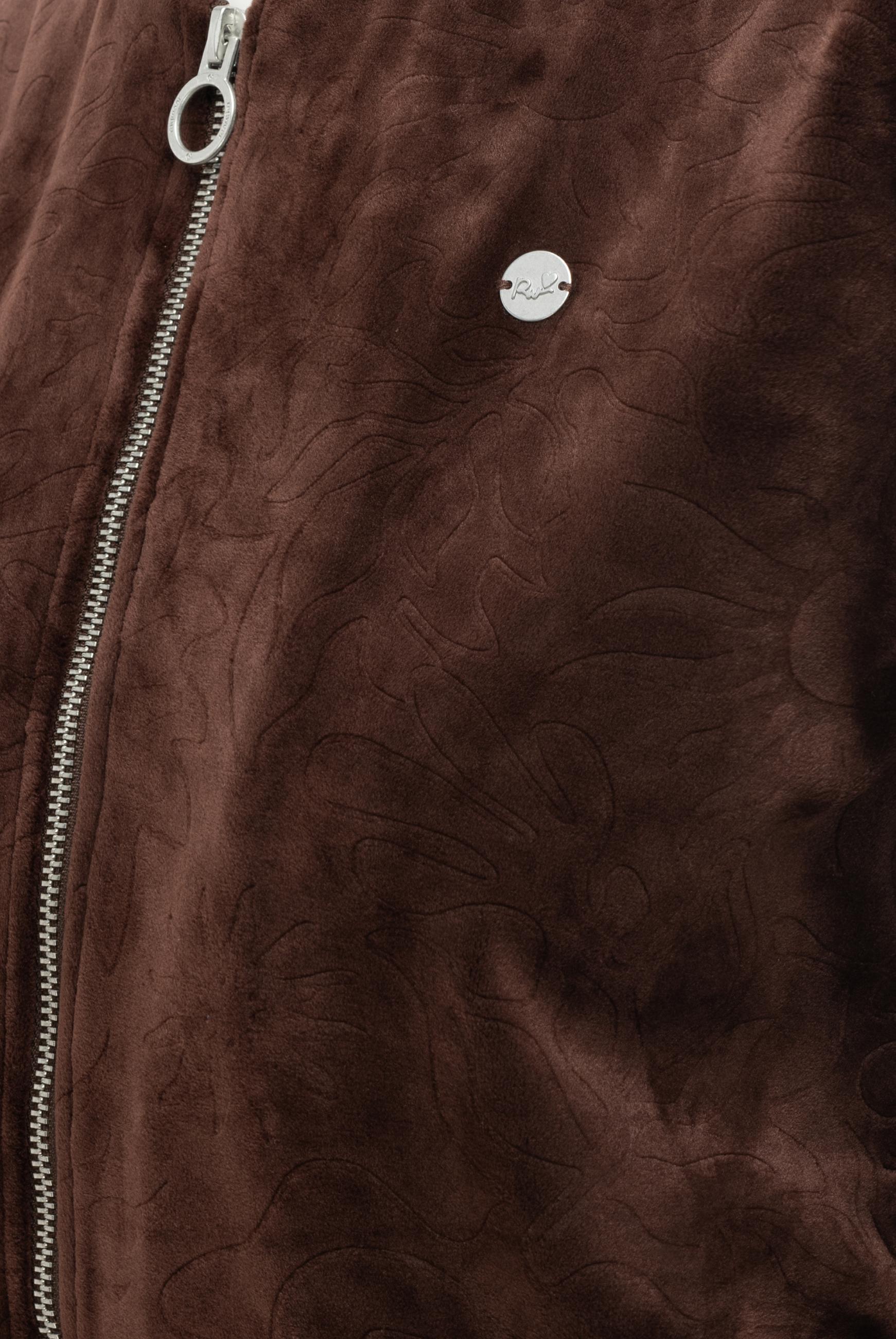 Kuschelweiche Sweatjacke "Doron Embossed" Dark Choco