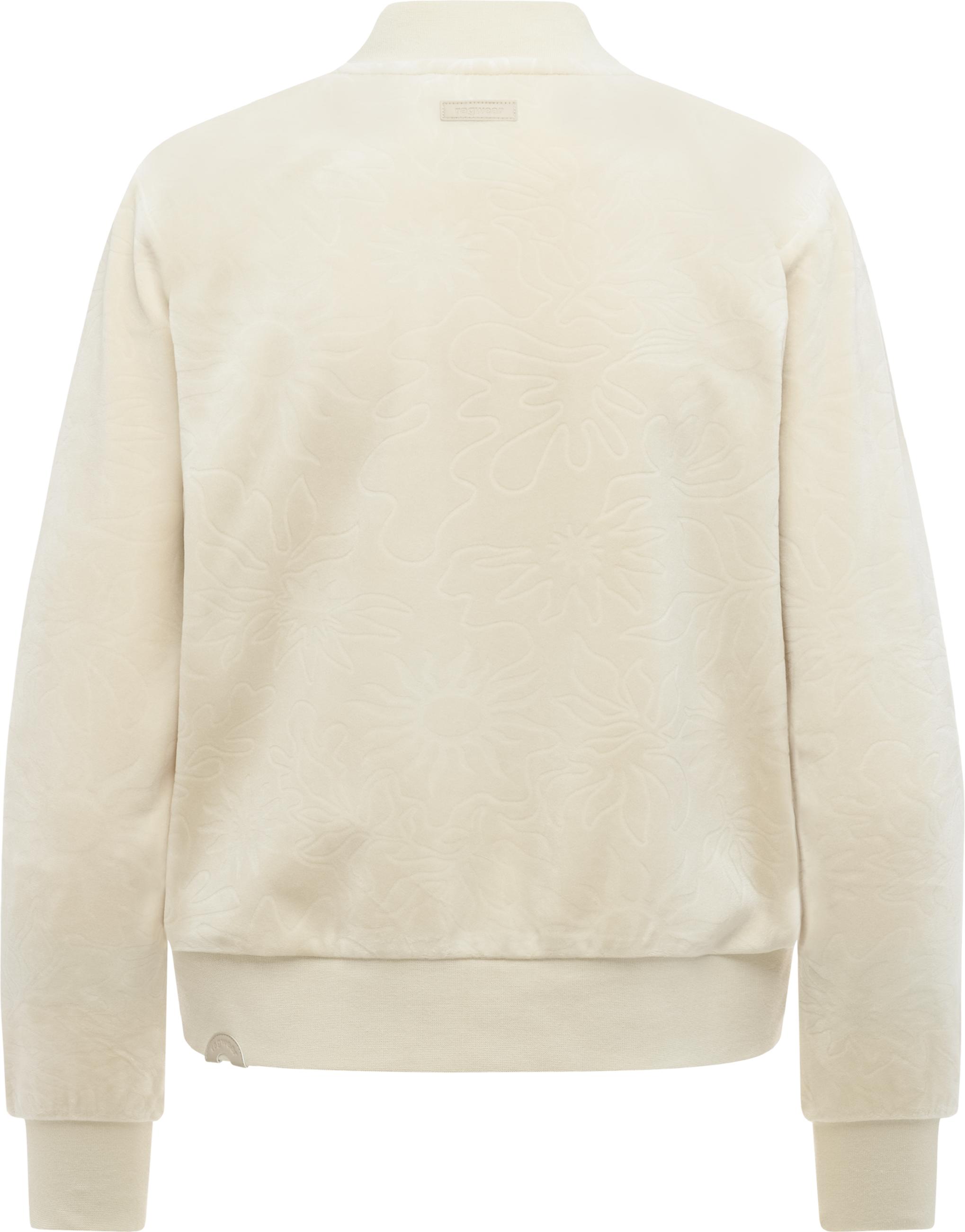 Kuschelweiche Sweatjacke "Doron Embossed" Ecru