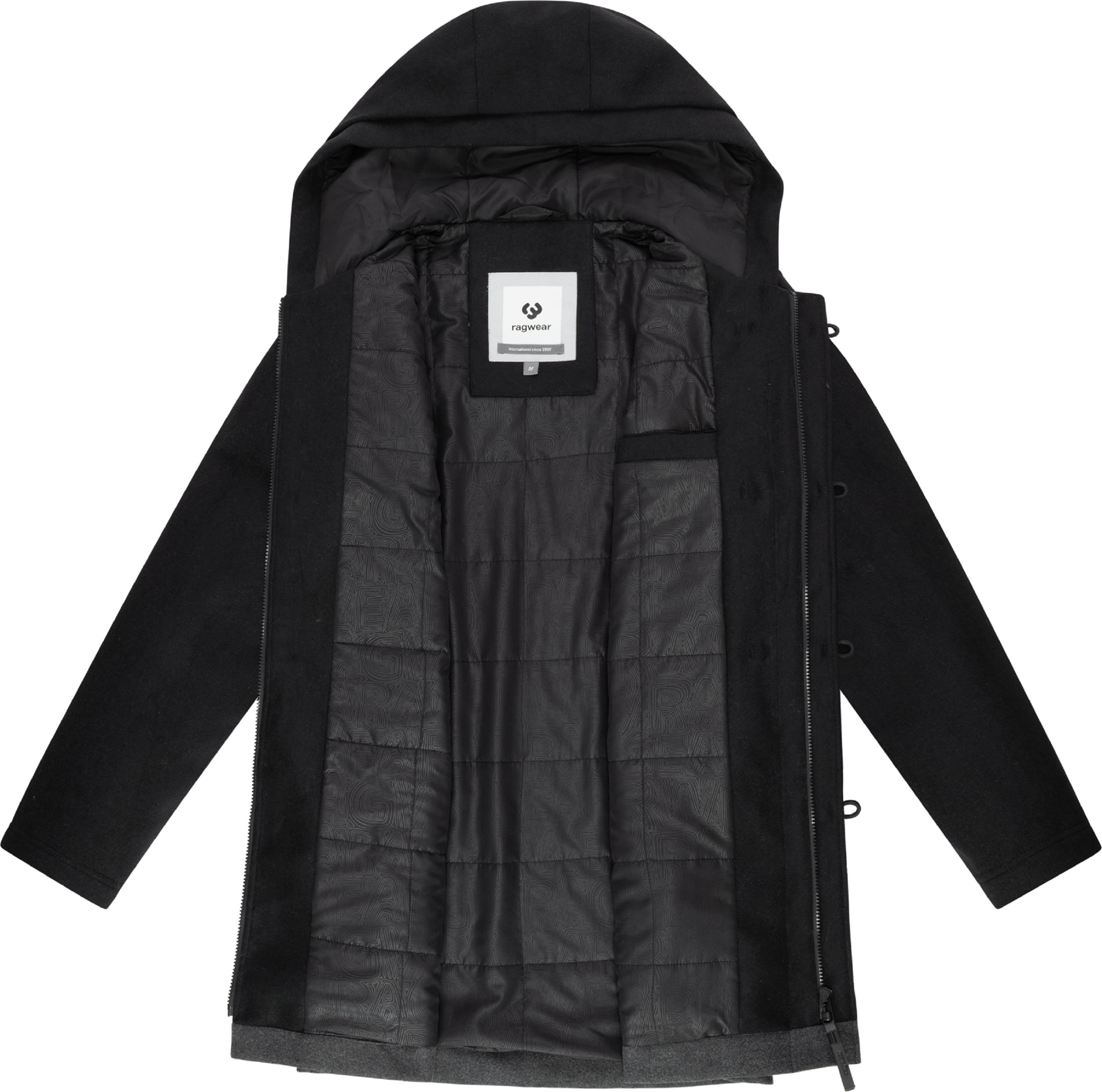 Winter Kurzmantel mit Kapuze "Dorvan YOUMODO" Dark Grey