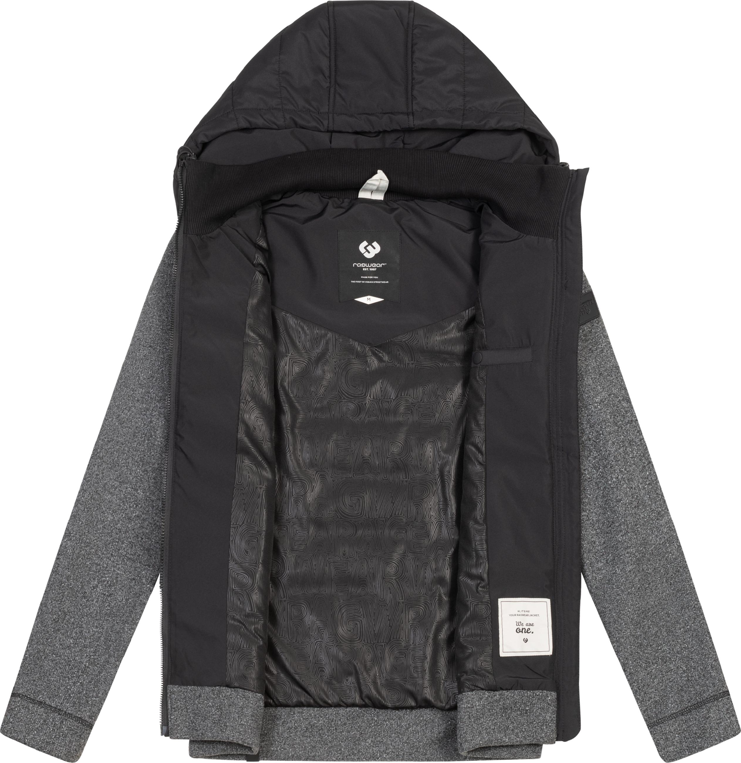 Leichte Steppjacke mit Kapuze "Doryan Melange" Black