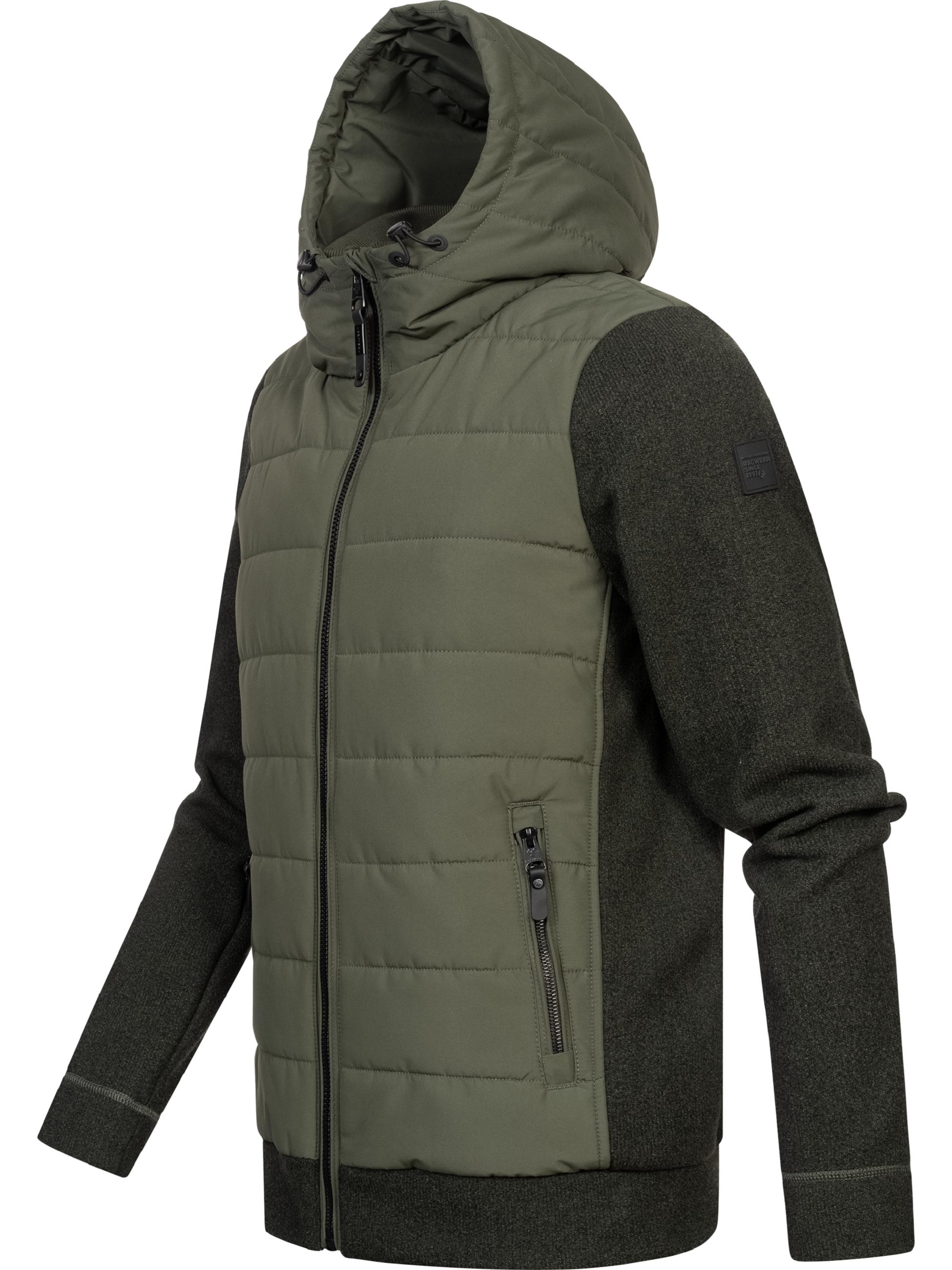 Leichte Steppjacke mit Kapuze "Doryan Melange" Dark Olive