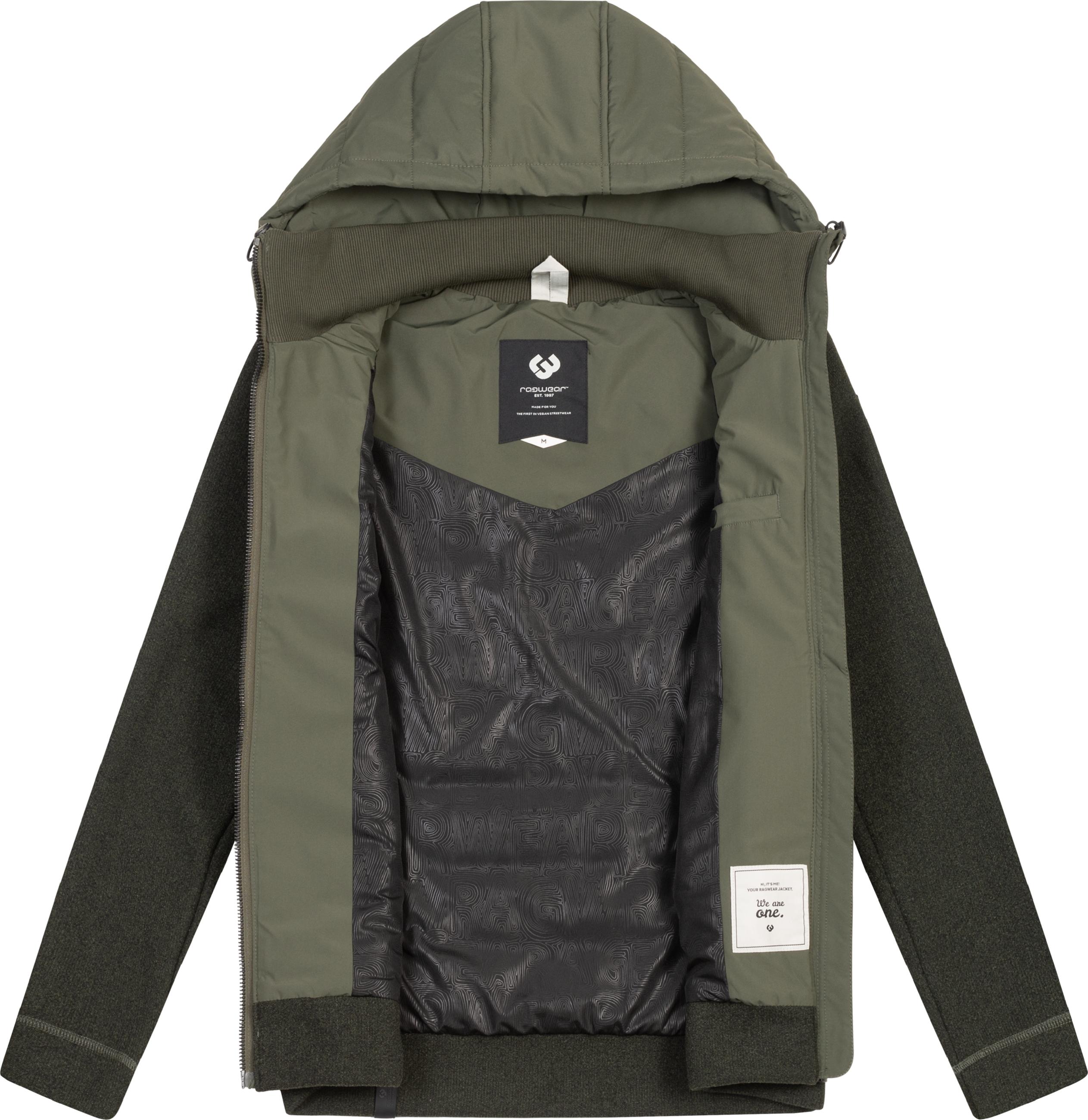 Leichte Steppjacke mit Kapuze "Doryan Melange" Dark Olive