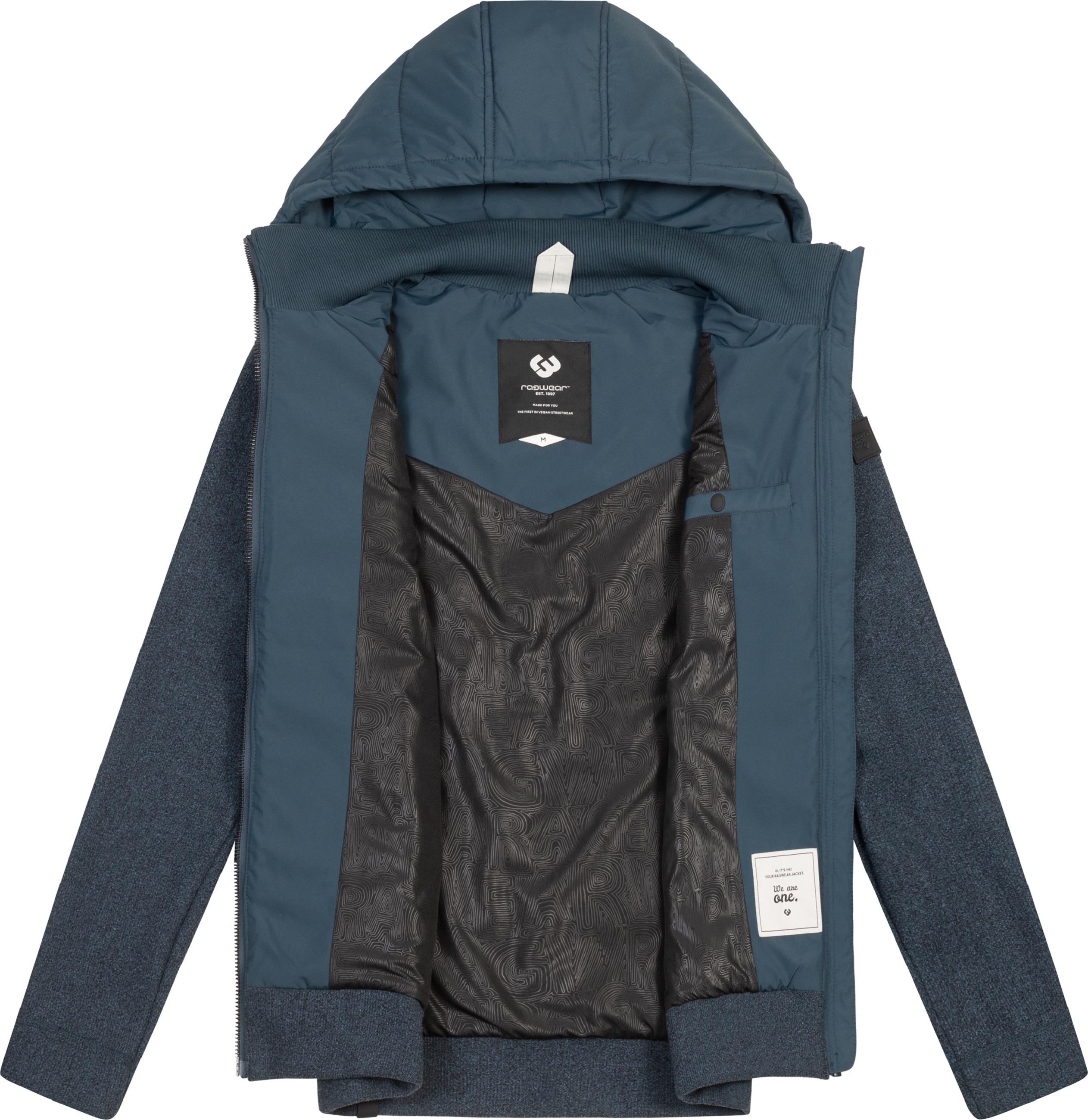 Leichte Steppjacke mit Kapuze "Doryan Melange" Night Blue