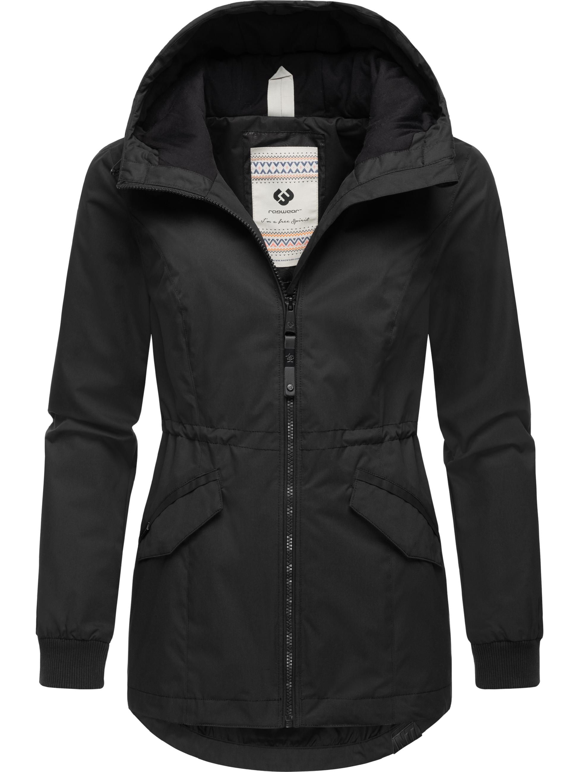 Leichte Übergangsjacke mit Taillenzugband "Dowey A" Black